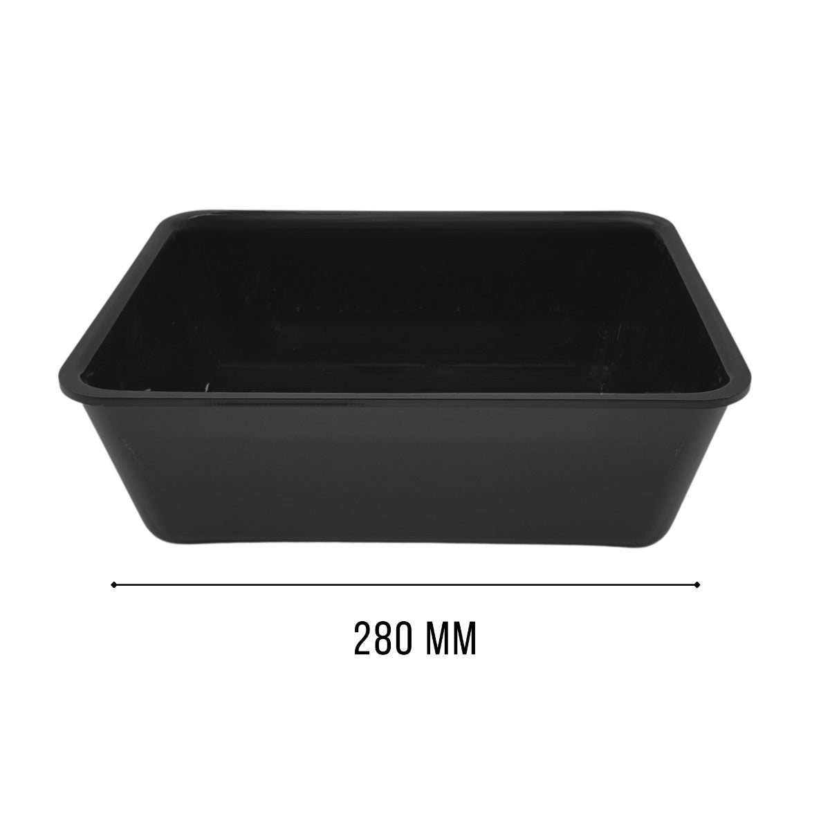Wide black tray view 4 - food-safe butchers counter tray