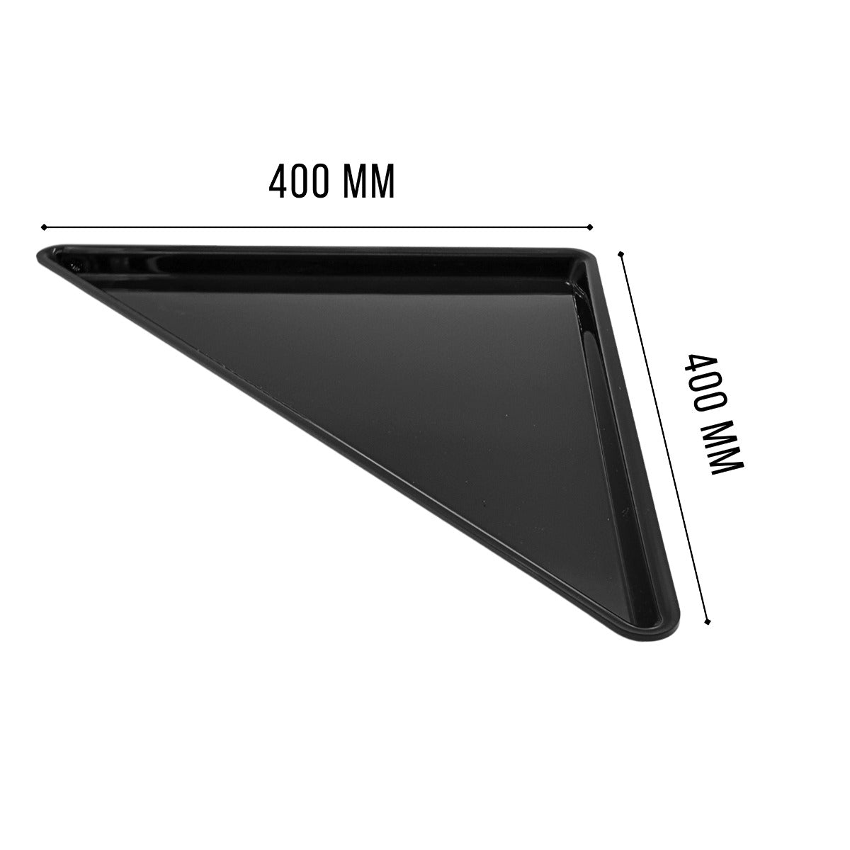 Black triangle tray view 4 - food-safe butchers counter tray