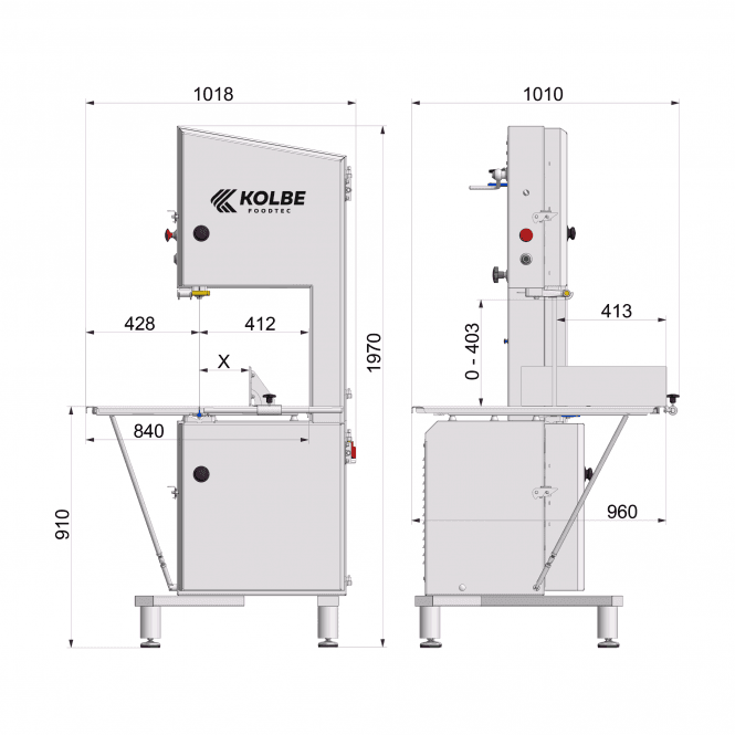 Kolbe K430S mincer detail - butchers heavy duty grinder