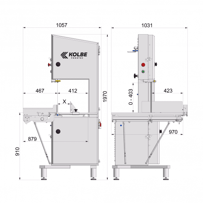 Kolbe K440RS mincer alternate view - professional butchers grinder