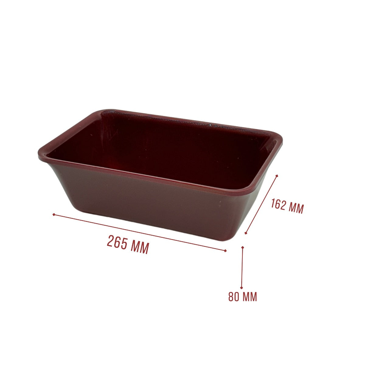 Burgundy GN 1/4 80mm tray view 4 - food-safe butchers counter tray