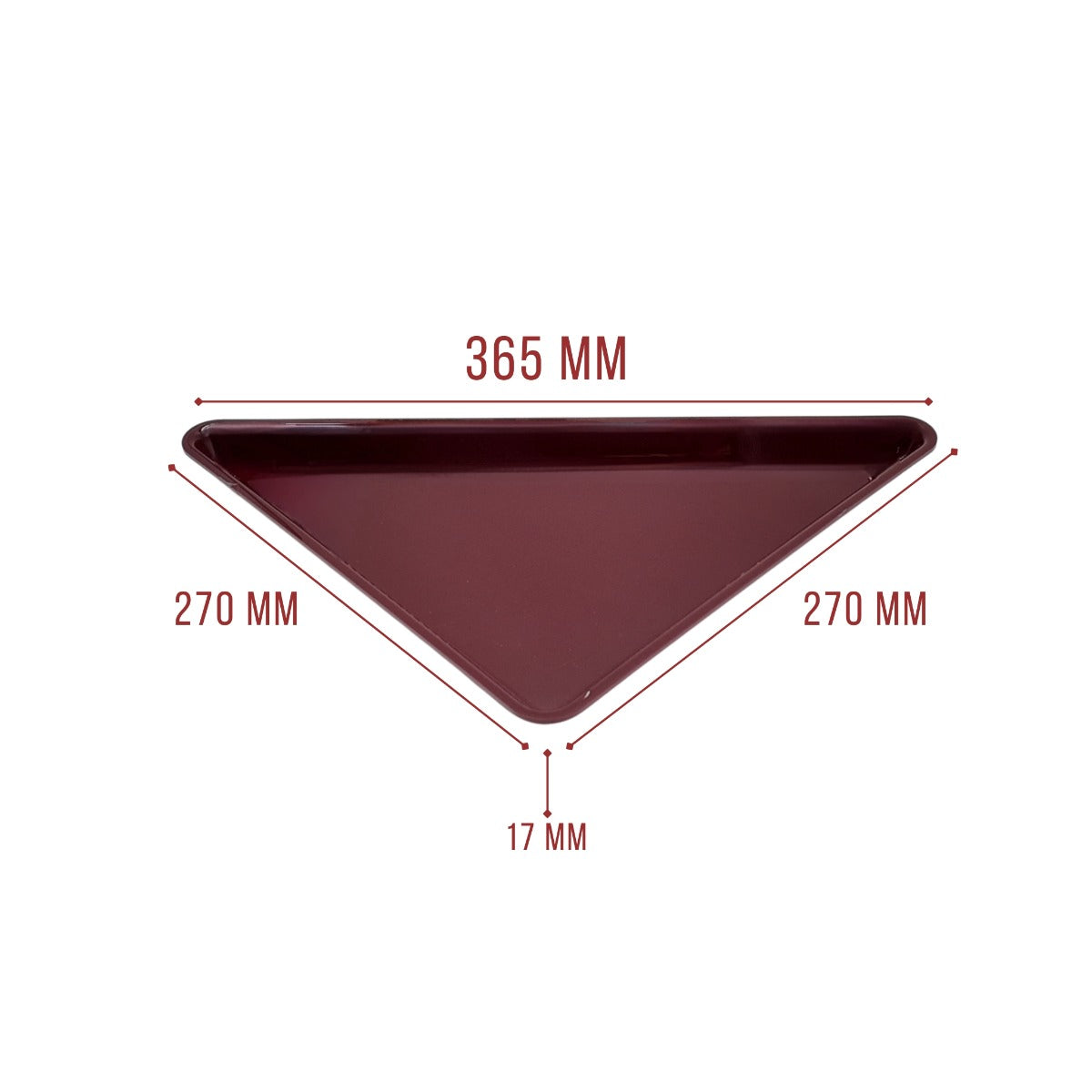 Burgundy Triangle Small Bordeaux Tray Angled View - Commercial Butcher Shop Presentation