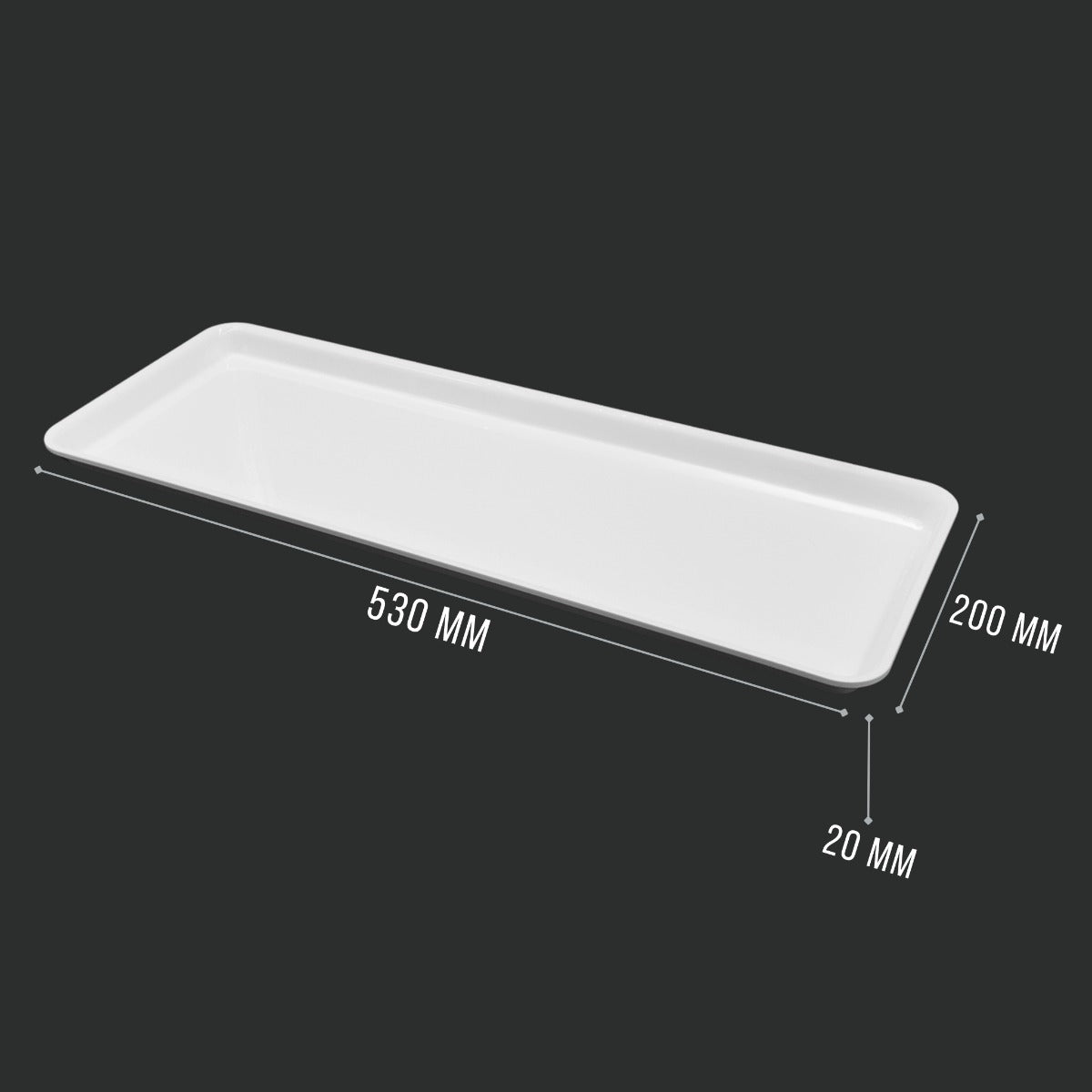 White GN 2/5 20mm Shallow Tray Stacked - Commercial Butcher Shop Display Tray