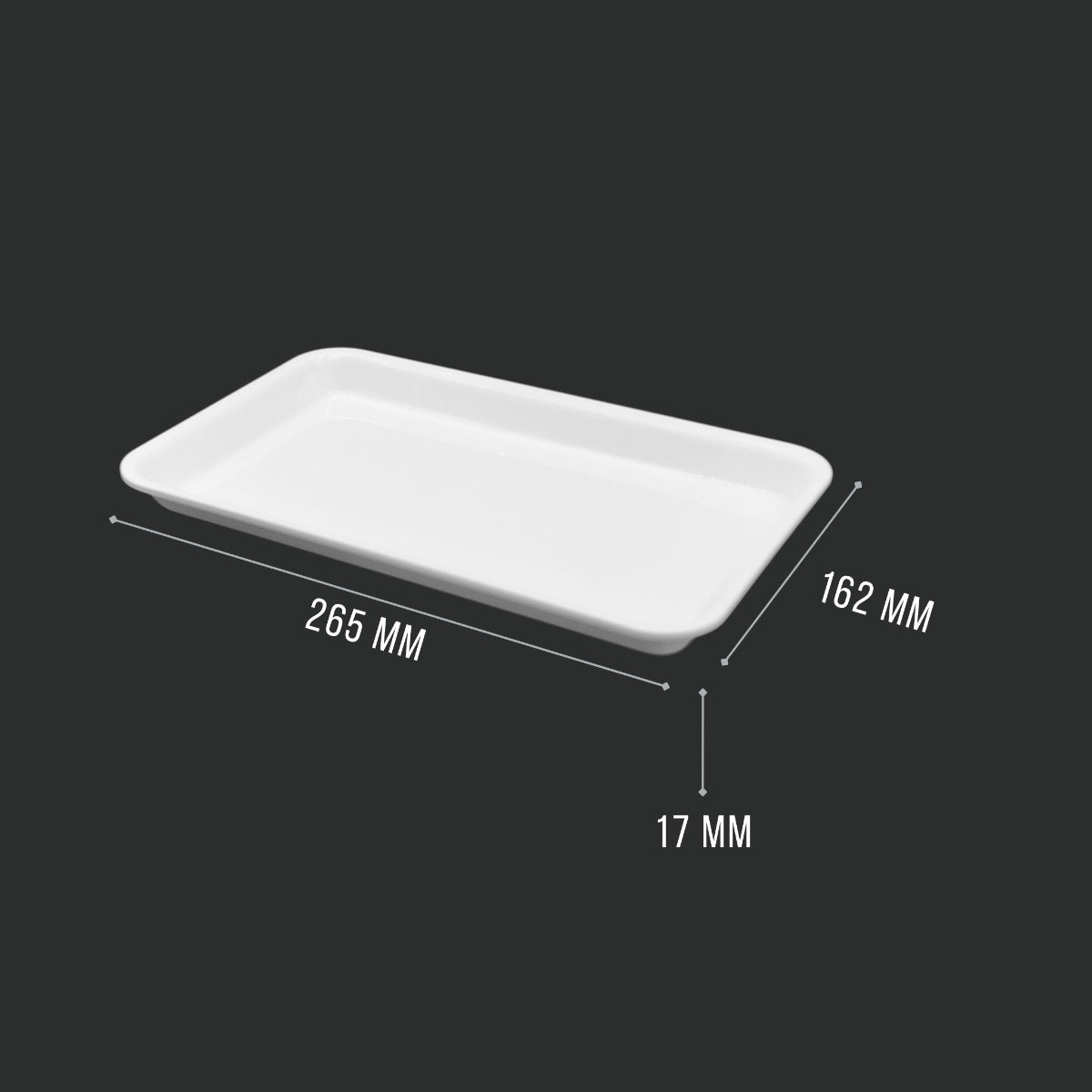 White GN 1/4 20mm Shallow Tray Stacked - Commercial Butcher Shop Display Tray