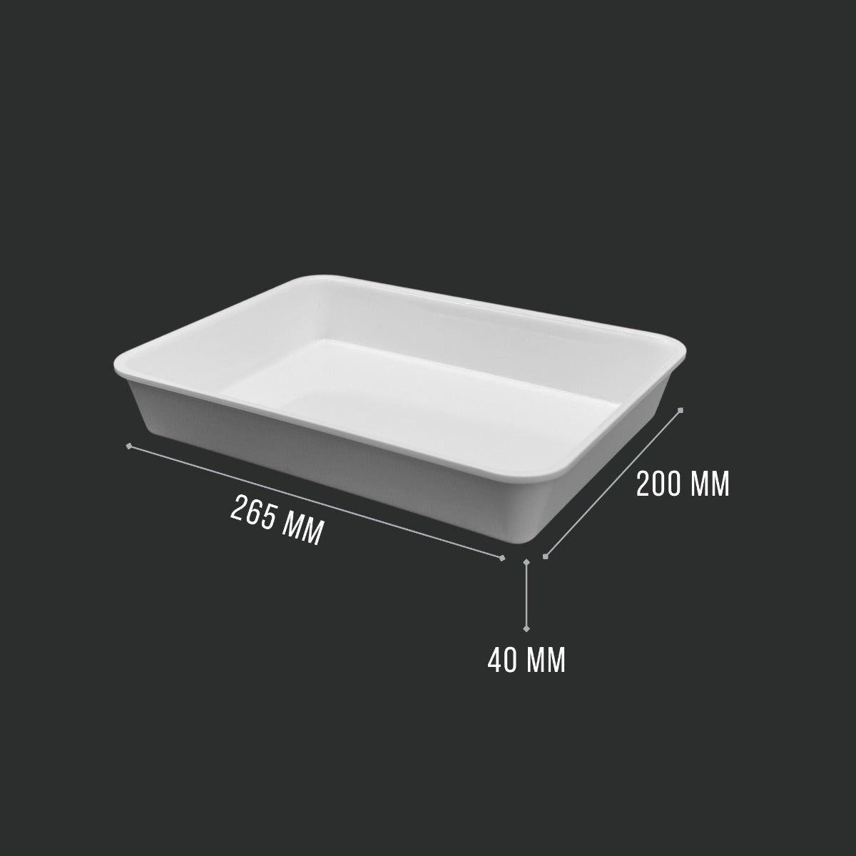 White GN 1/5 40mm Deep Tray Stacked - Commercial Butcher Shop Display Tray