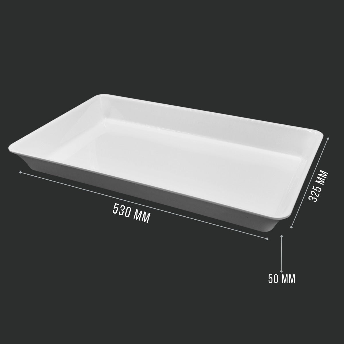 White GN 1/1 50mm Deep Tray Stack View - Commercial Butcher Shop Display Tray