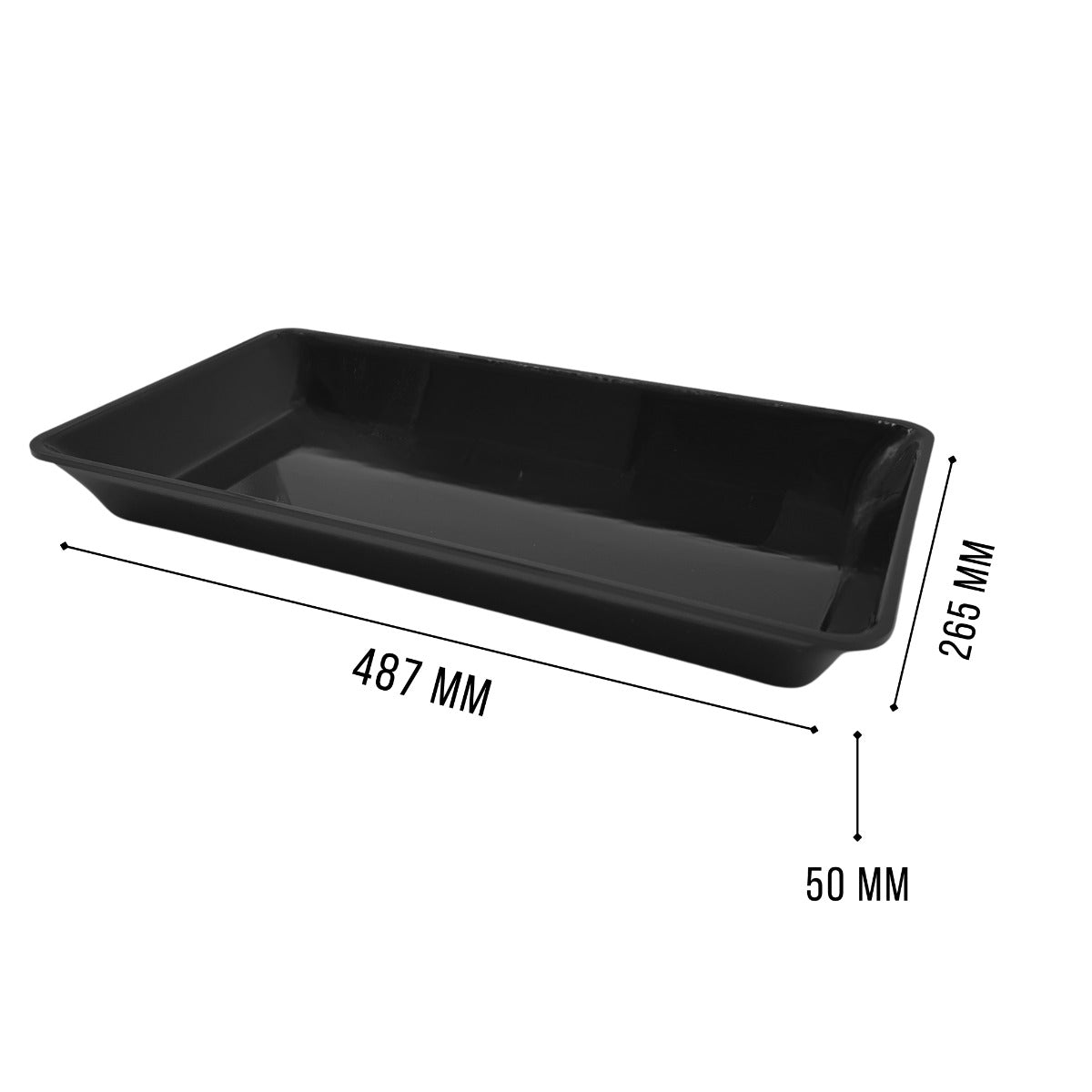 Black GN 3/4 tray view 5 - butchers display equipment