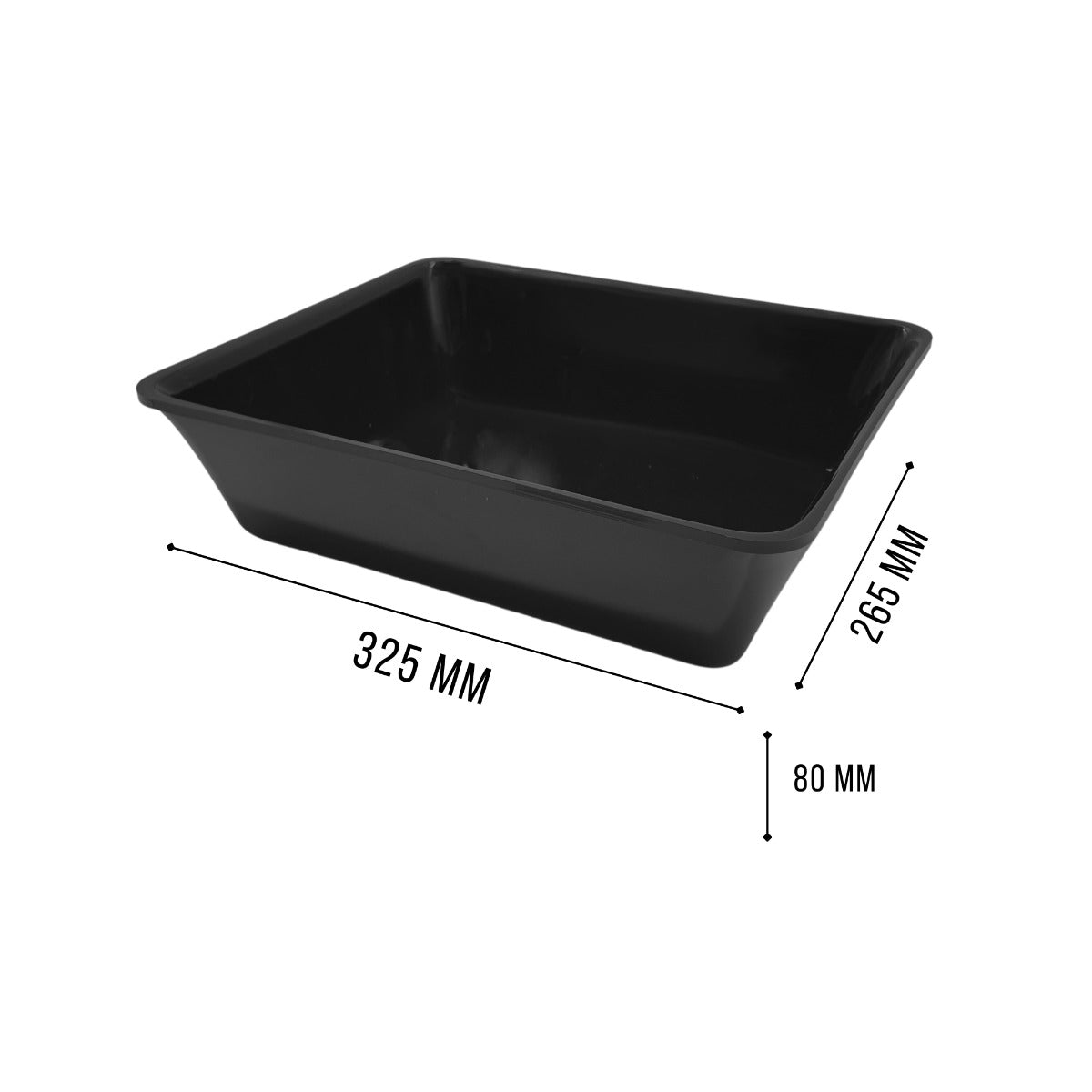 Black GN 1/2 80mm tray view 5 - deep butchers display equipment