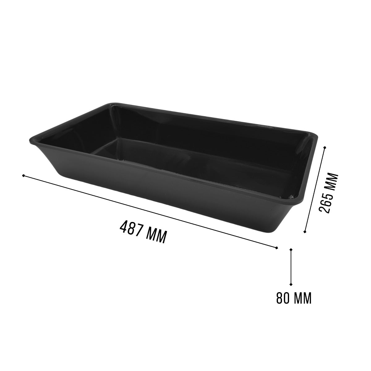 Black GN 3/4 80mm tray view 5 - deep butchers display equipment