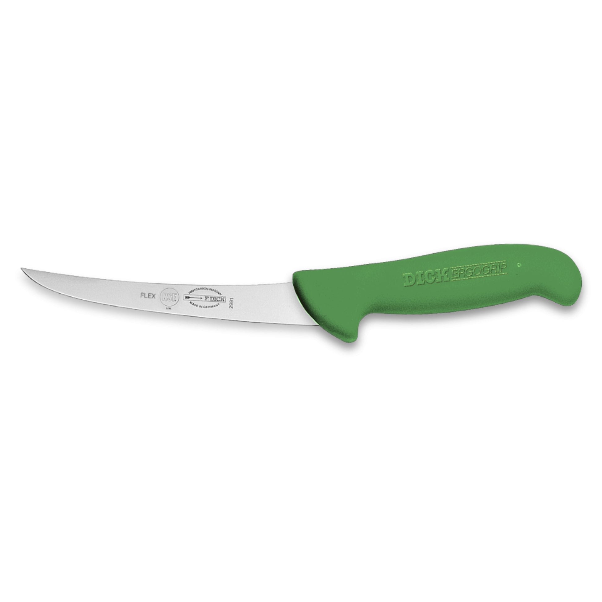 F Dick 6 Inch Curved Boning Knife Side View - High Carbon Steel Butcher Boning Knife