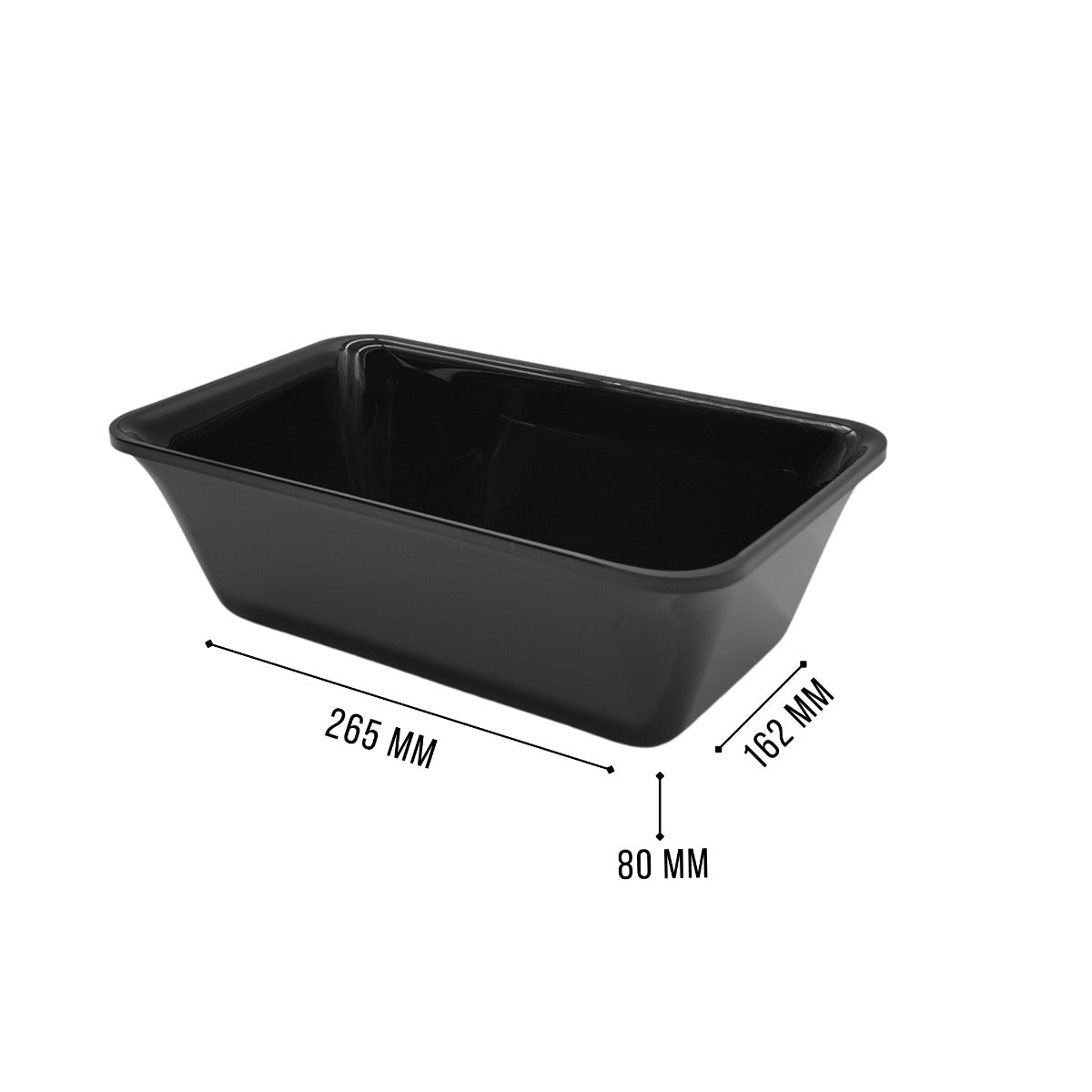 Black GN 1/4 Tray Stacked View - Gastronorm Display Tray for Butcher Shop