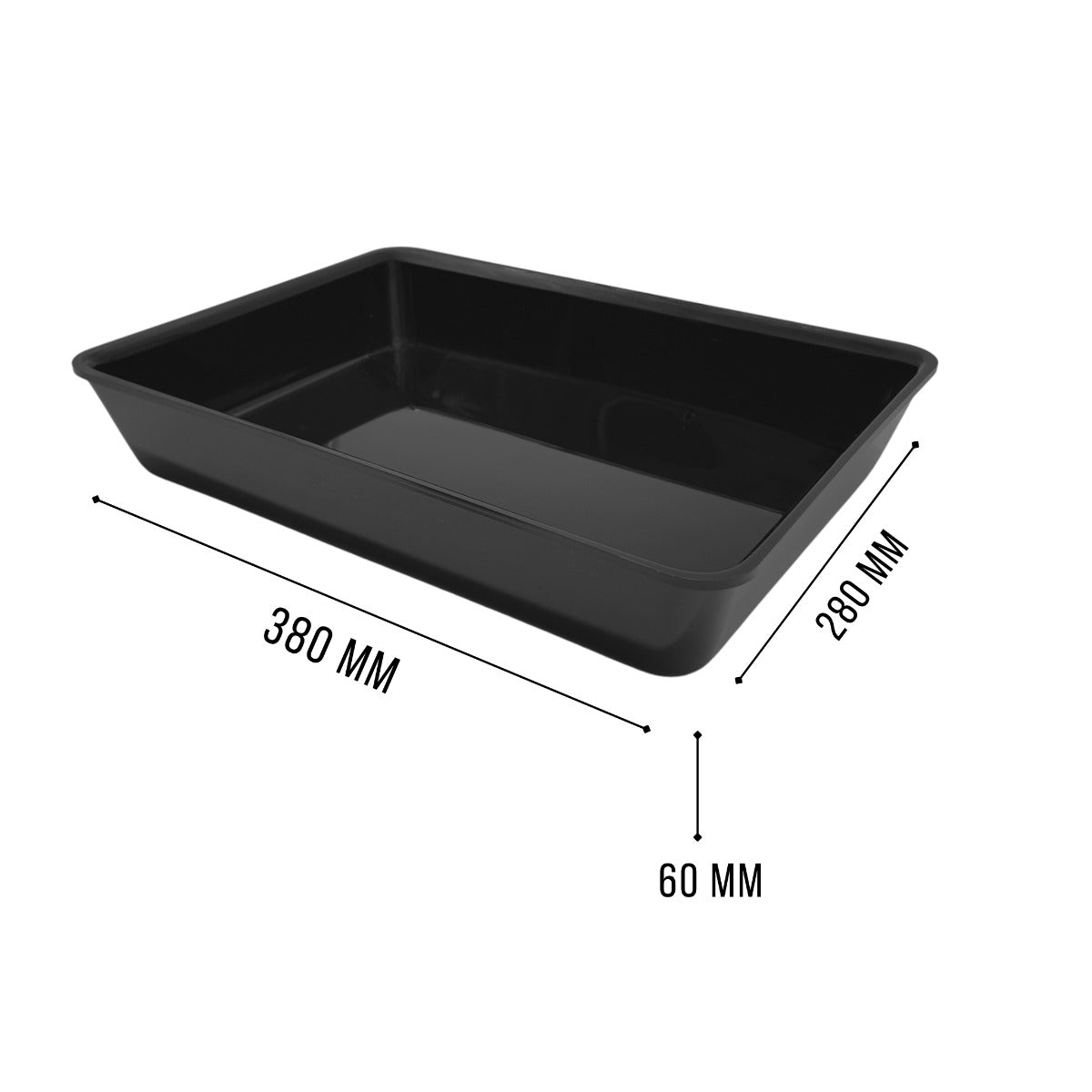 Wide black tray view 5 - butchers display equipment