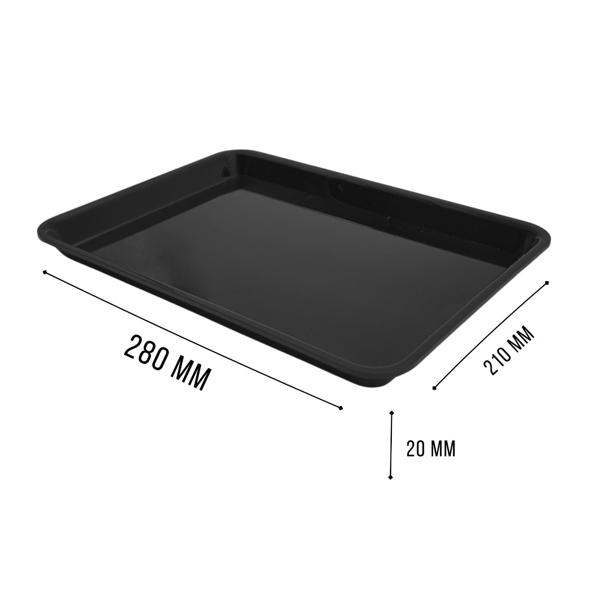 Wide black tray view 5 - butchers display equipment
