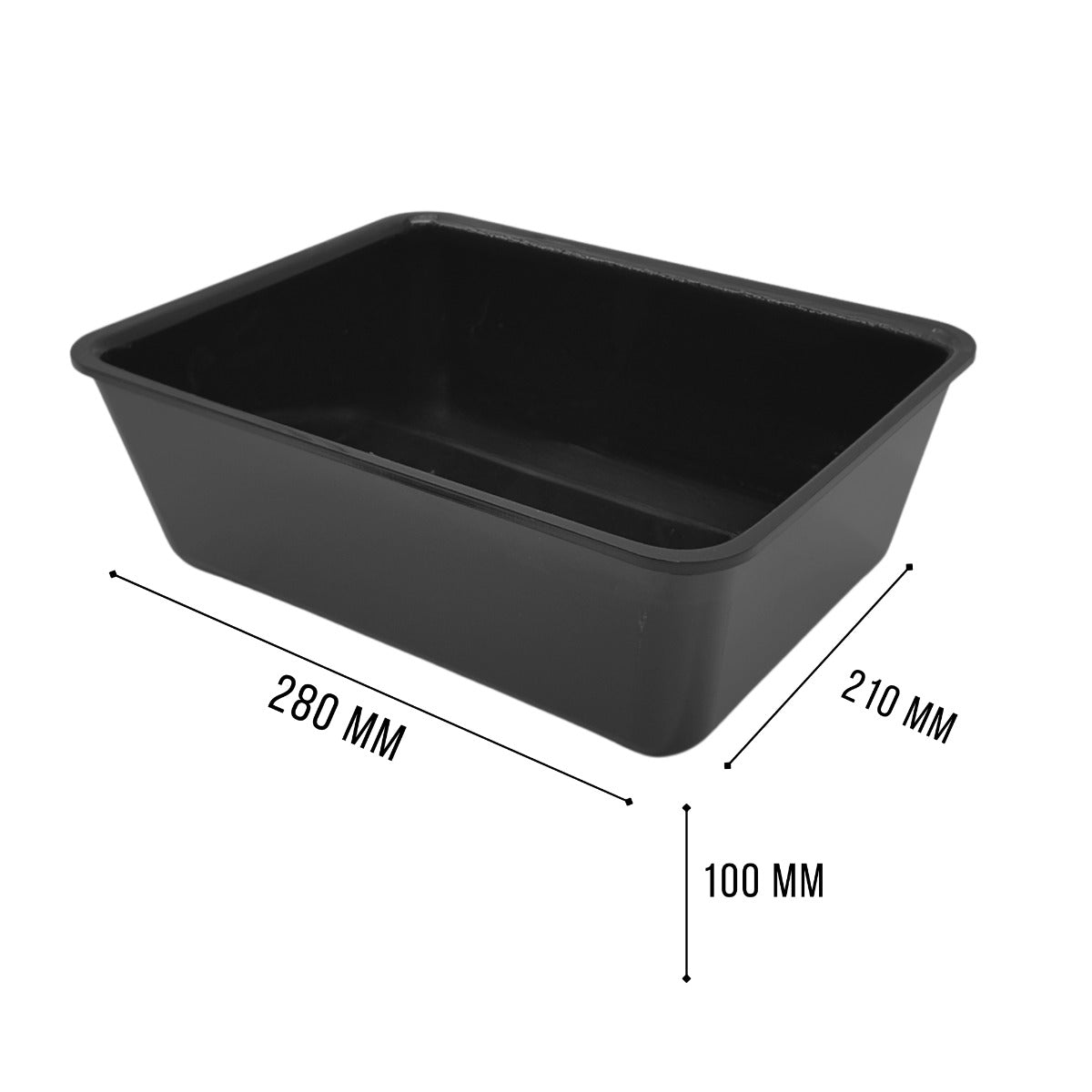 Wide black tray view 5 - butchers display equipment