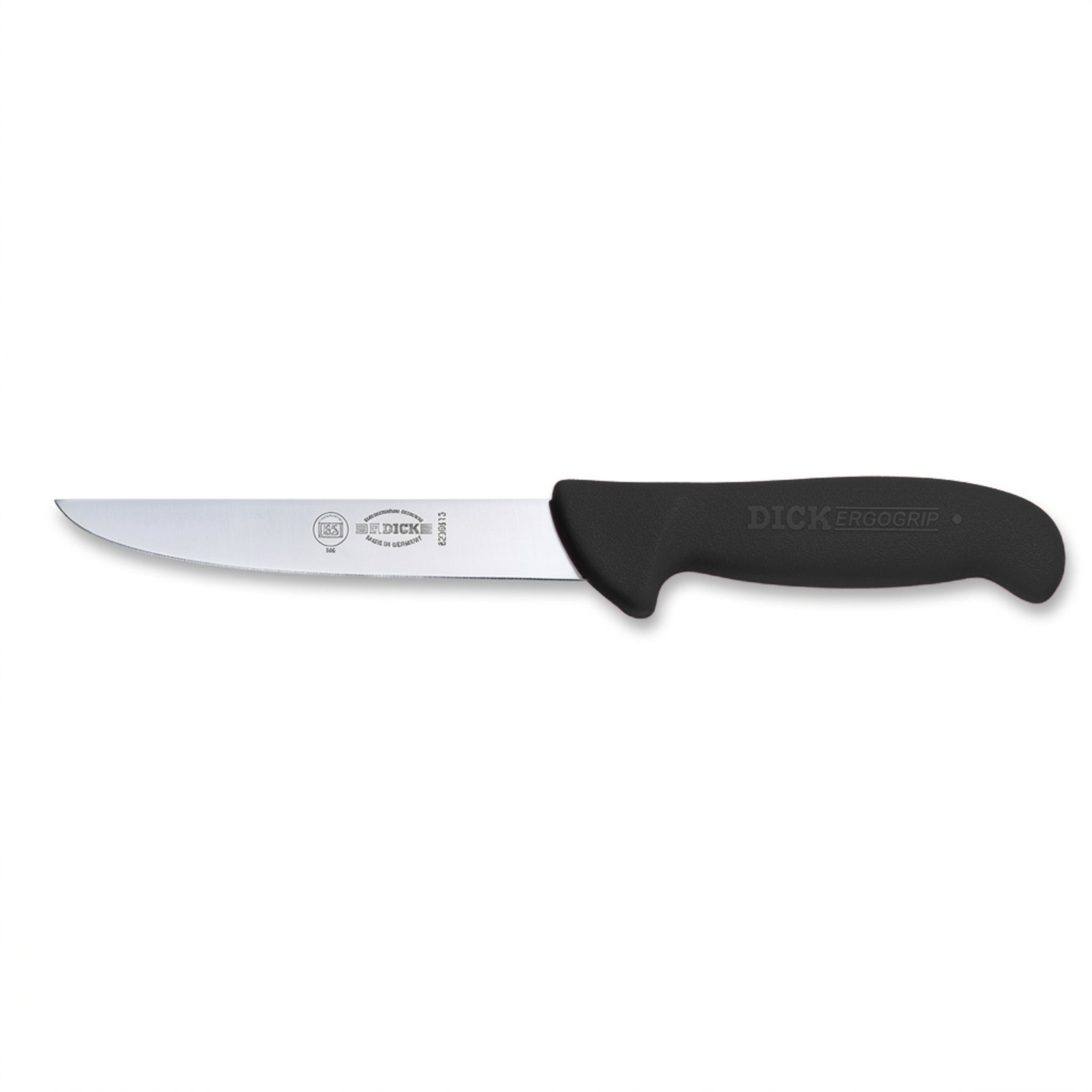 F Dick 5 Inch Straight Boning Knife Side View - Professional Butcher Meat Boning Knife