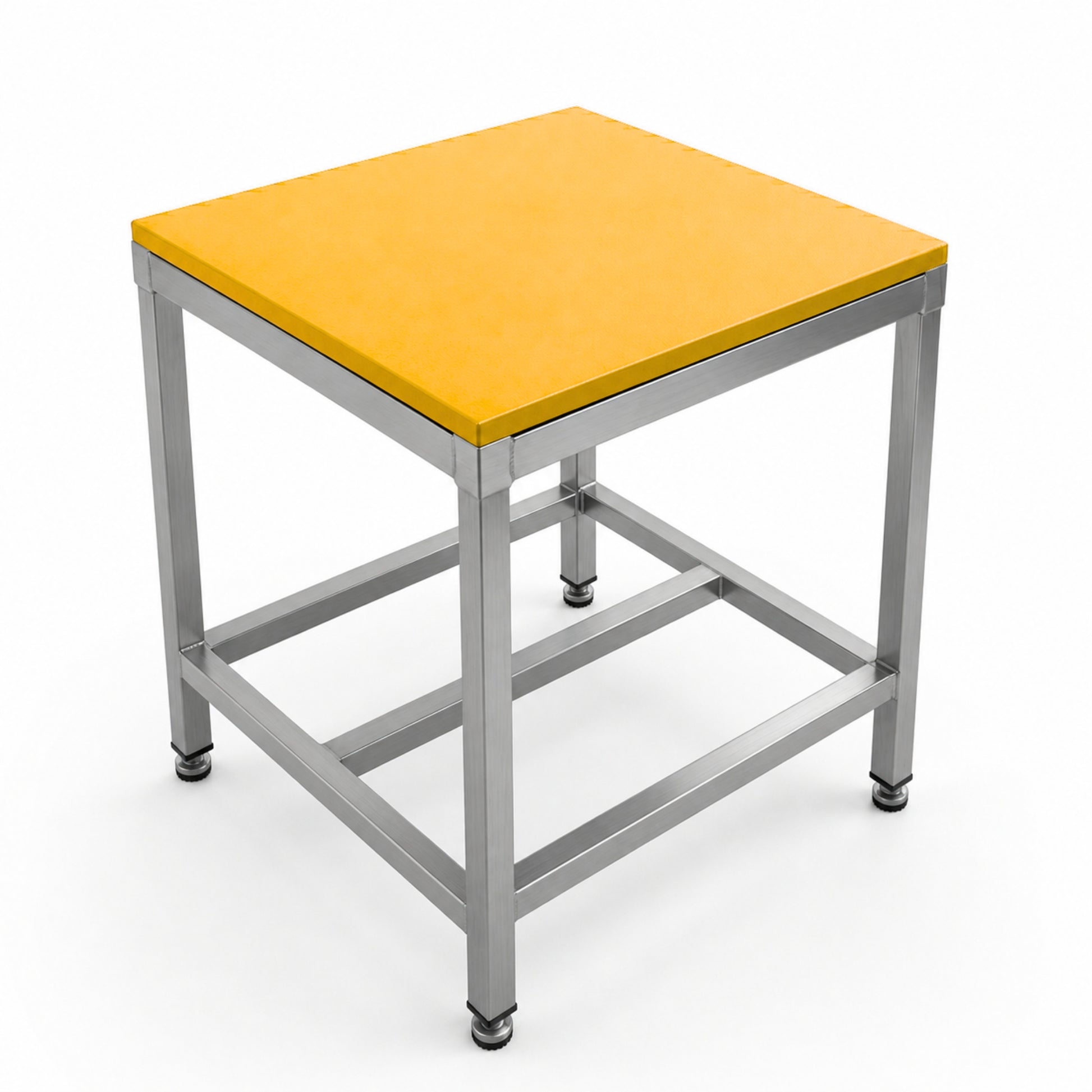 Polytop 600x600x25mm Angled View - White Food Safe Butchers Chopping Block