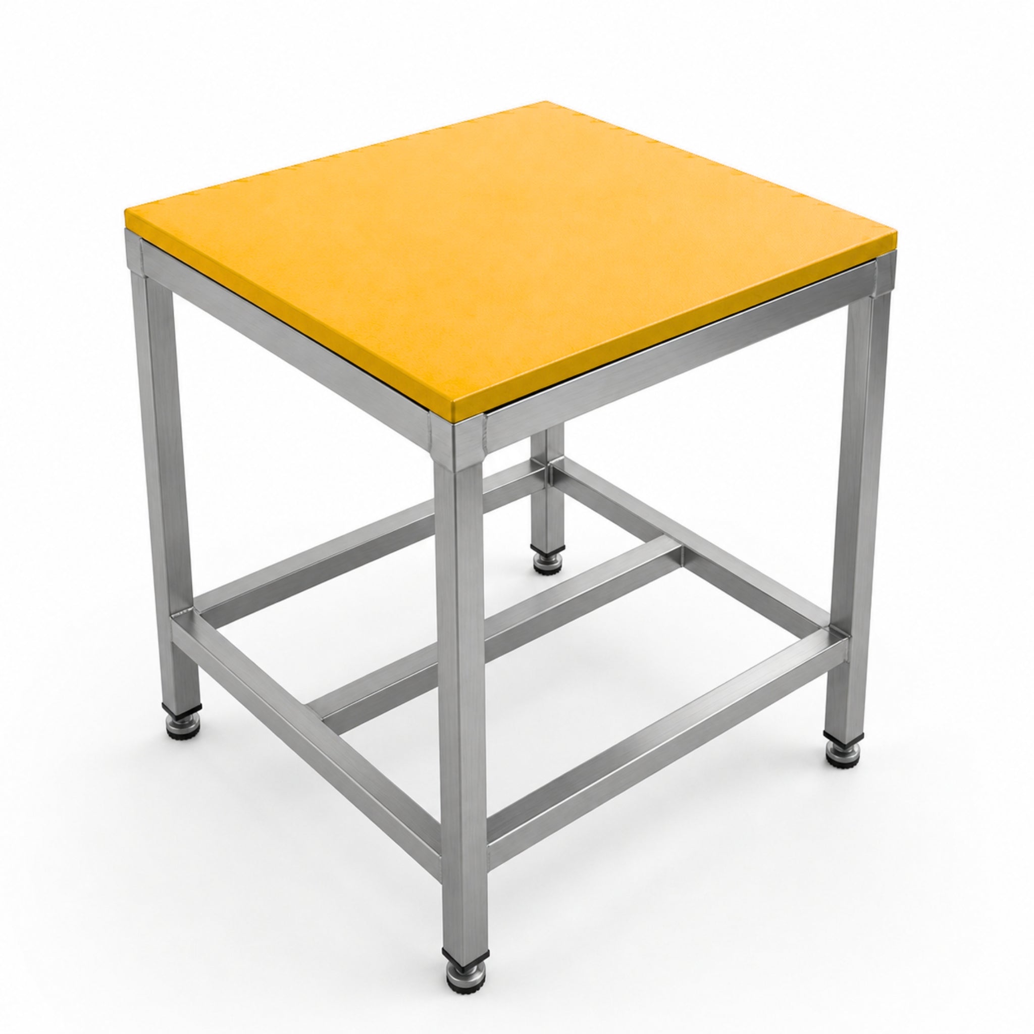 Polytop 600x600x25mm Angled View - White Food Safe Butchers Chopping Block