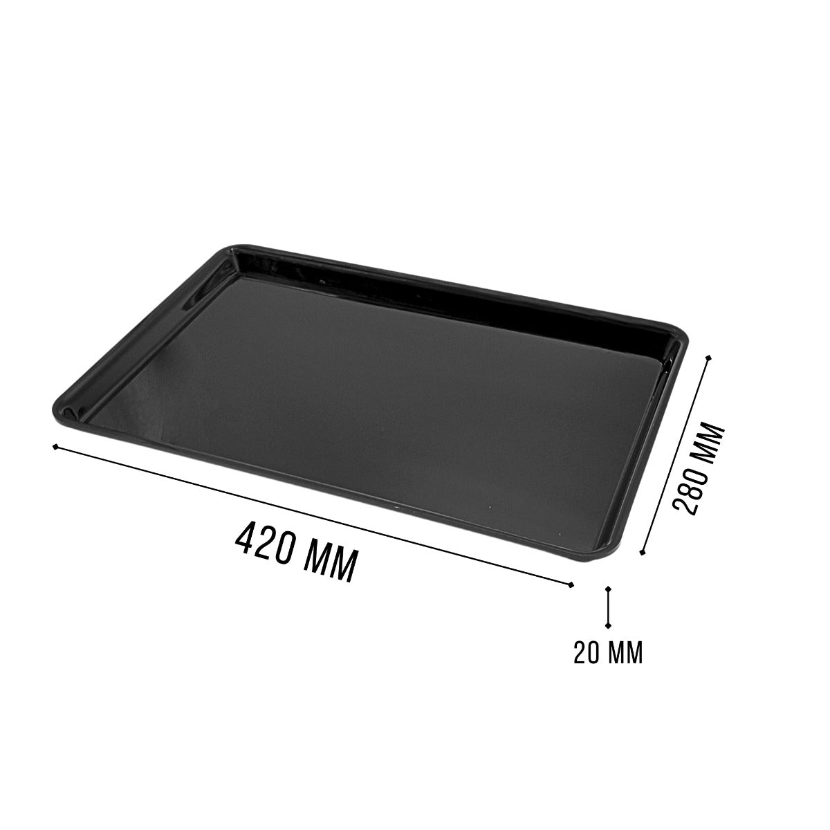 Wide black tray view 5 - butchers display equipment