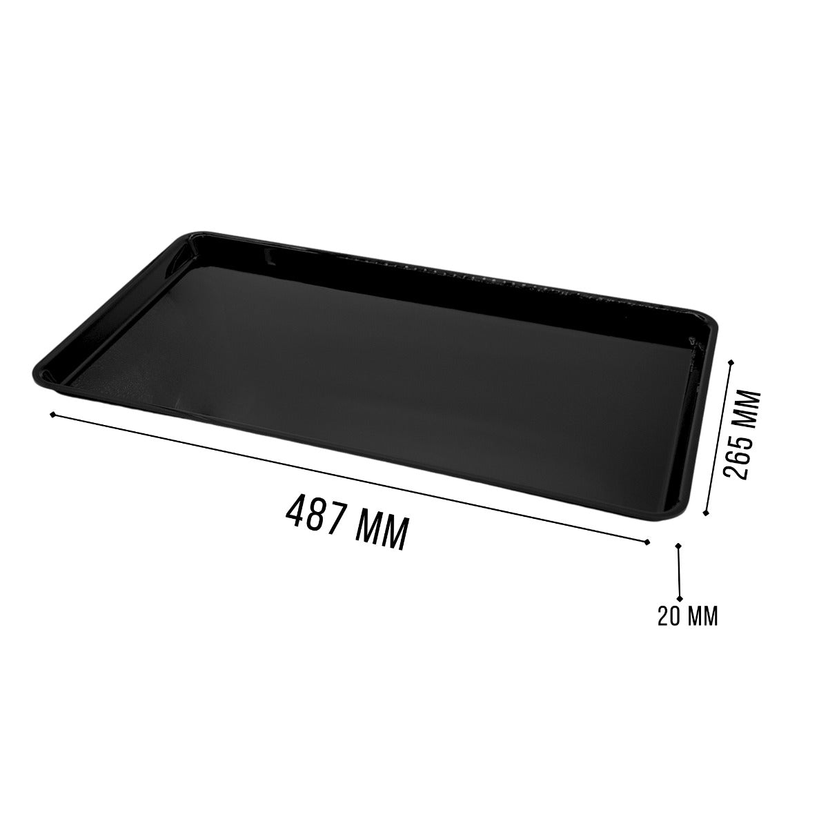 Deep black GN 3/4 tray view 5 - butchers display equipment
