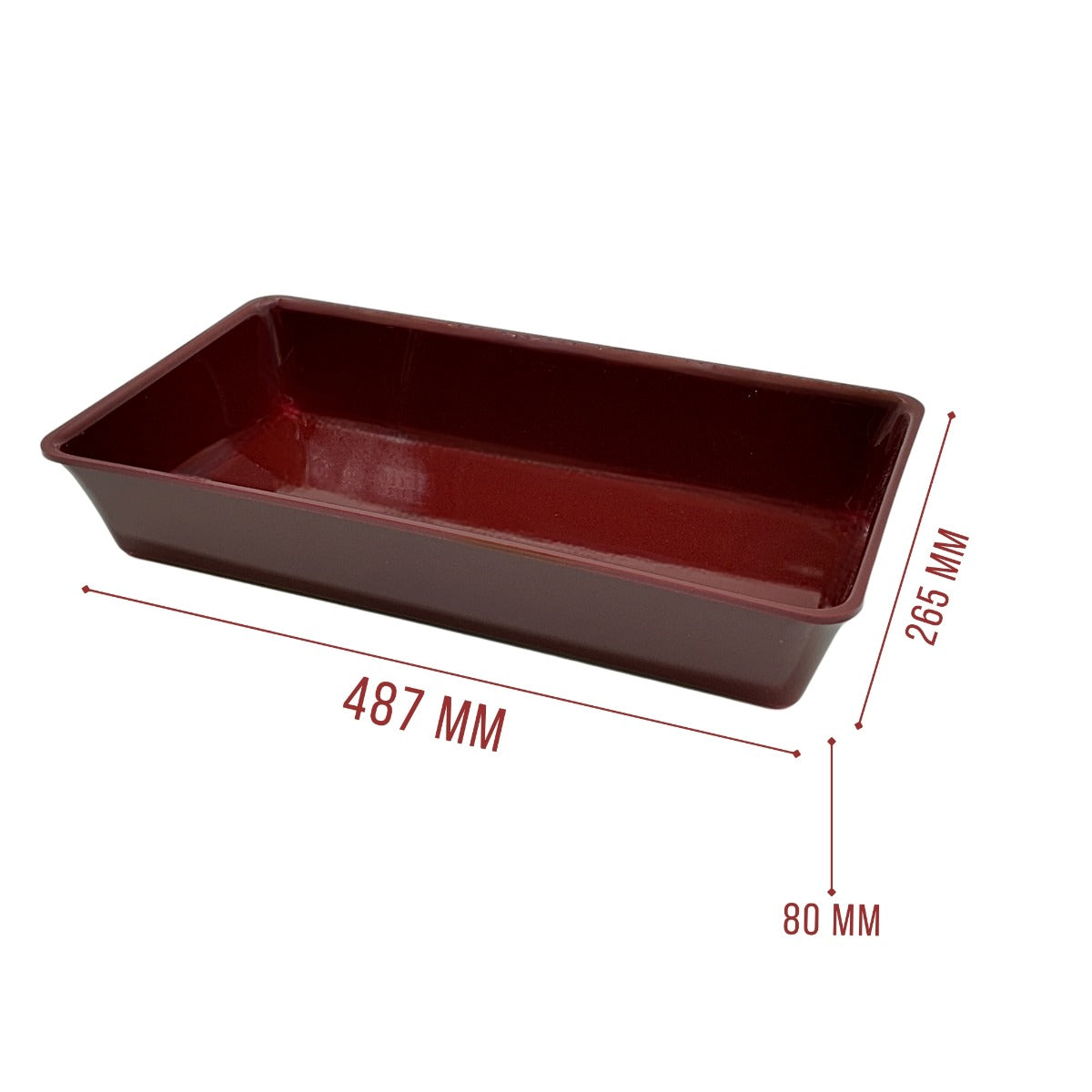 Burgundy GN 3/4 80mm tray view 5 - butchers display equipment