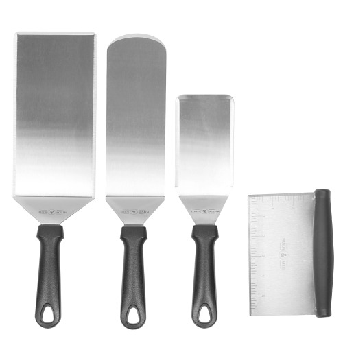 4 Piece Stainless Steel Spatula Set Detail - Commercial Kitchen Cooking Tools