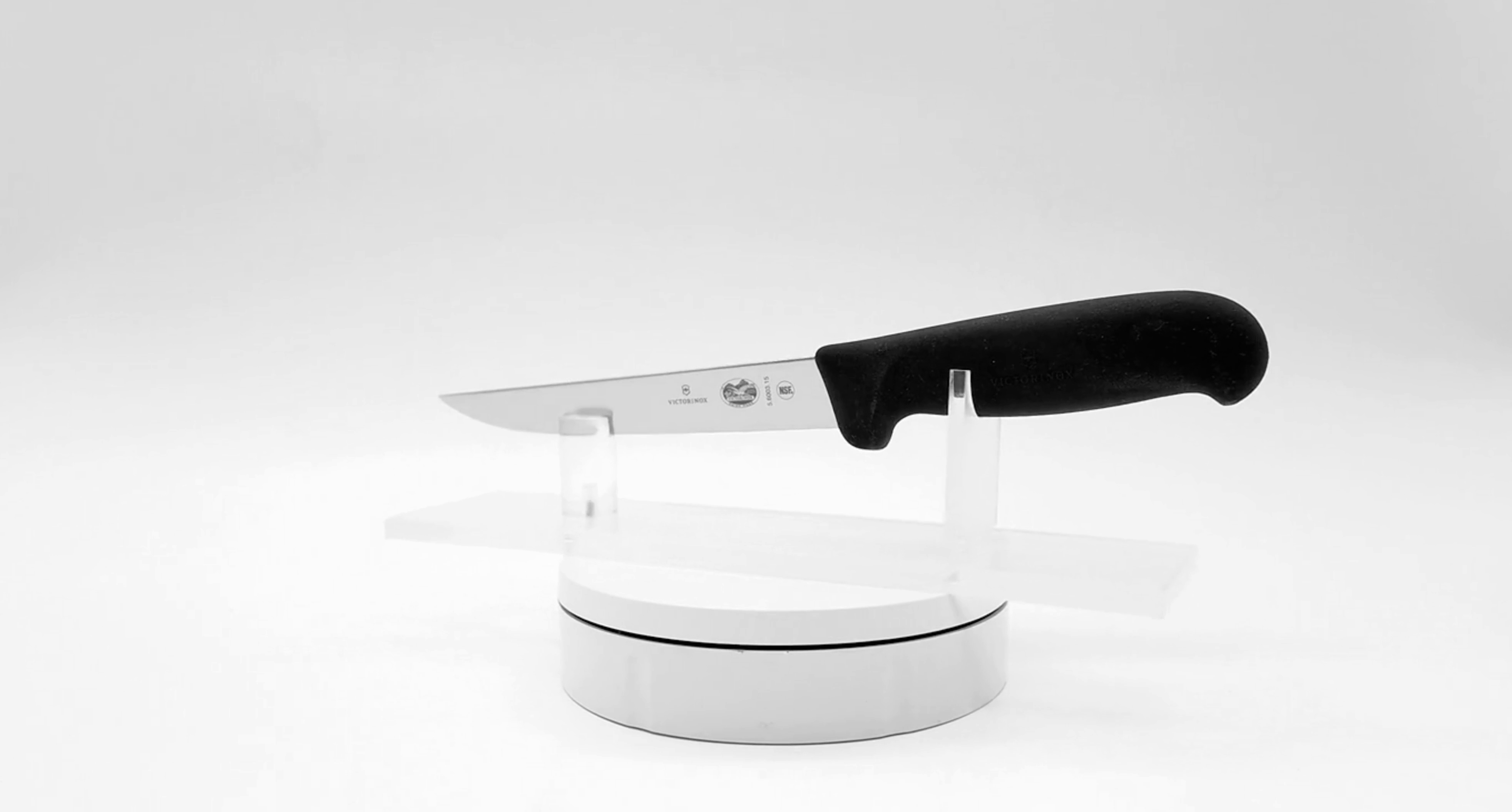 Victorinox 6 inch black boning knife full view - butchers professional