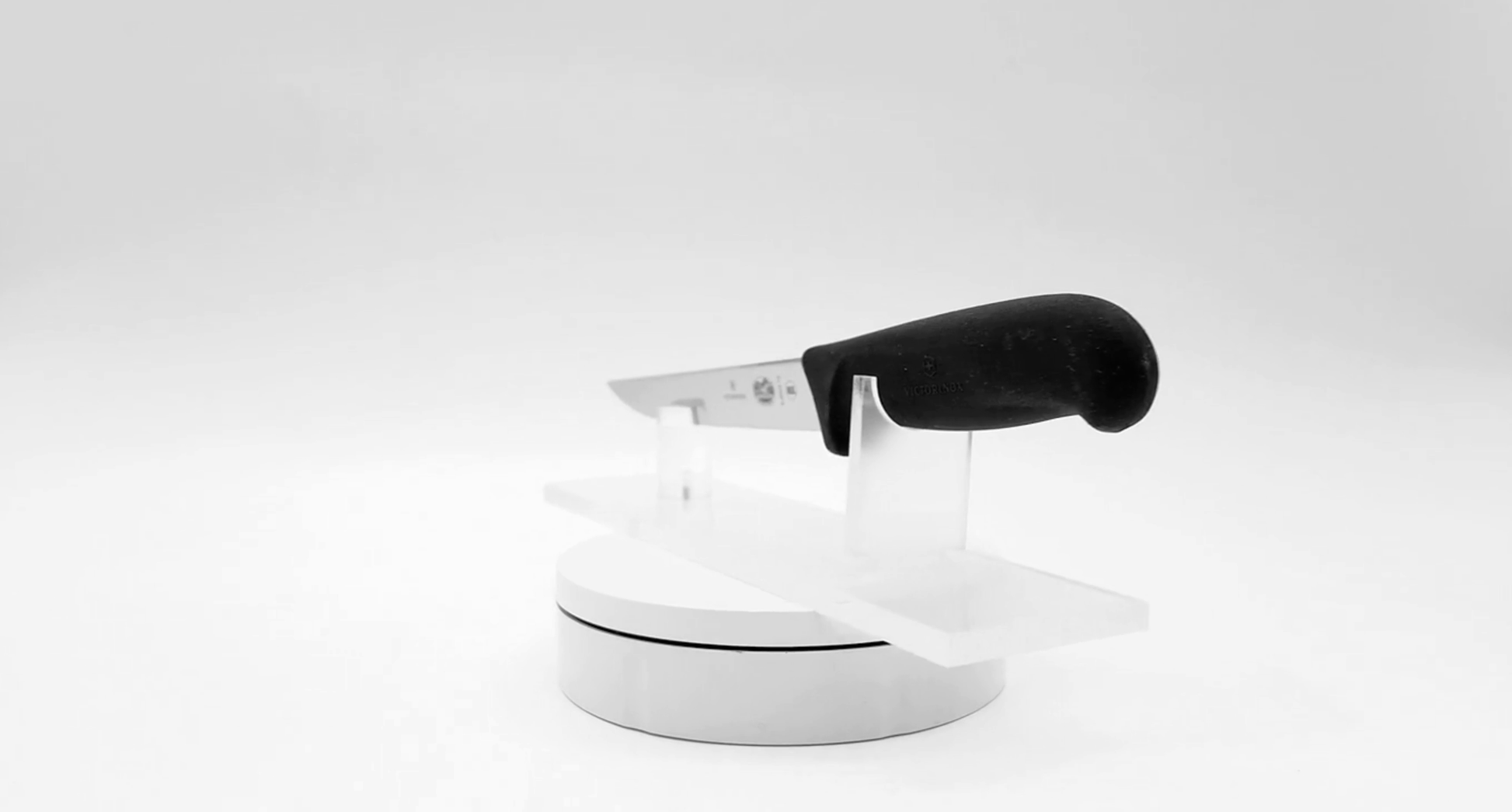 Victorinox 6 inch black boning knife from above - butchers blade