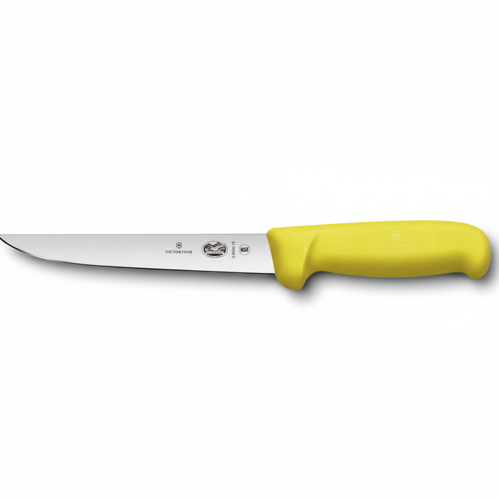 Victorinox 6 Inch Boning Knife Straight Wide Blade - Professional Butcher Boning Knife