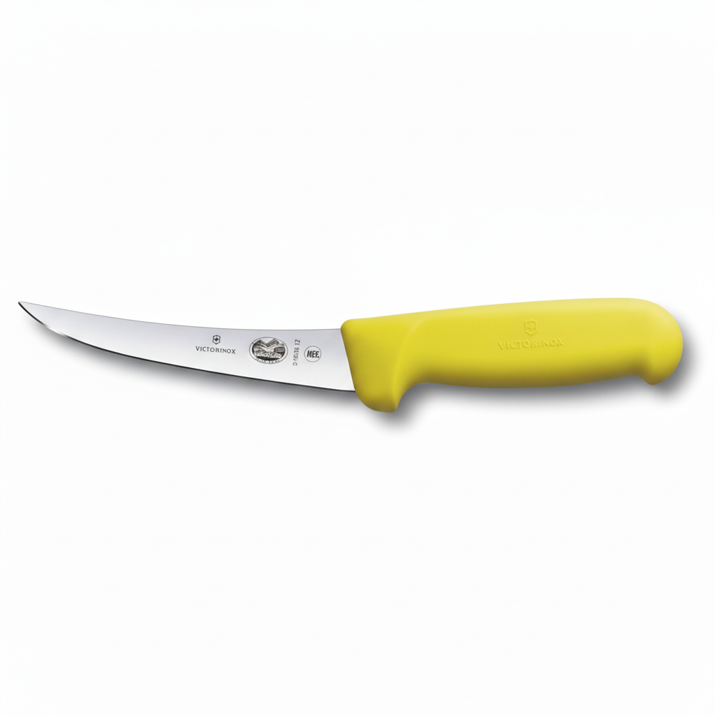 Victorinox 5 Inch Boning Knife Narrow Curved Yellow - Professional Butcher Boning Knife