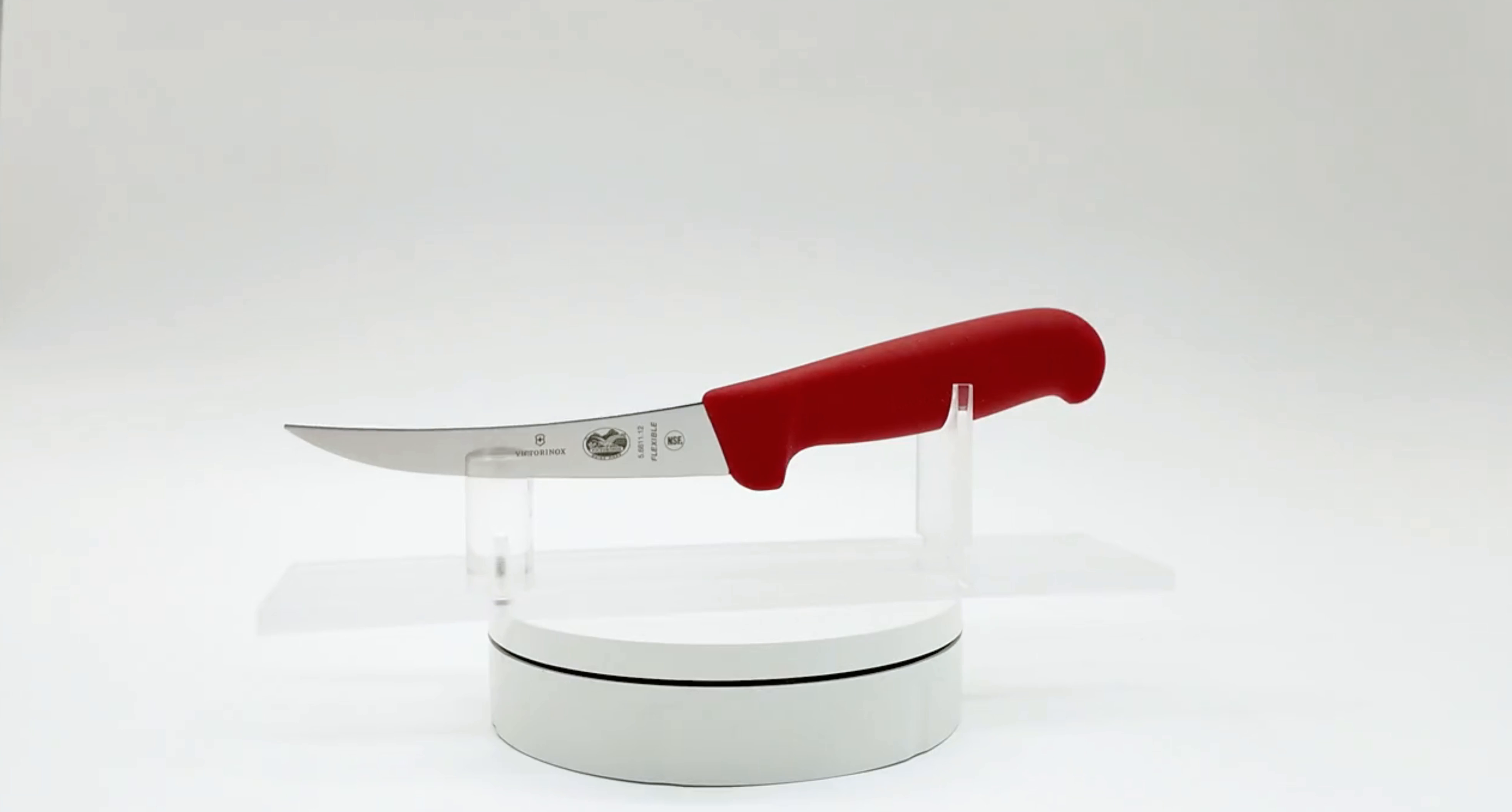 Victorinox 5 Inch Narrow Curved Flexible Boning Knife Red 360 View 02 - Butcher Knife