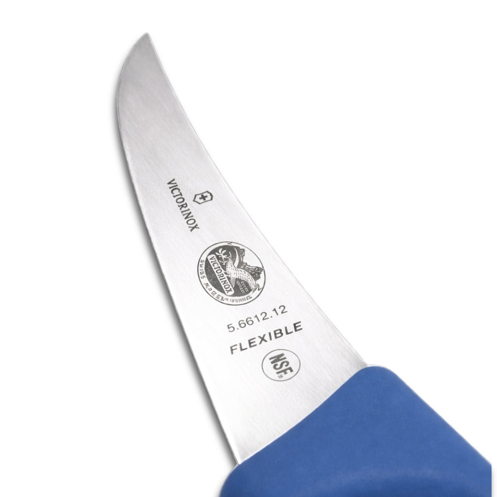 Victorinox 5 Inch Blue Handle Curved Flexible Boning Knife - Commercial Butcher Knife