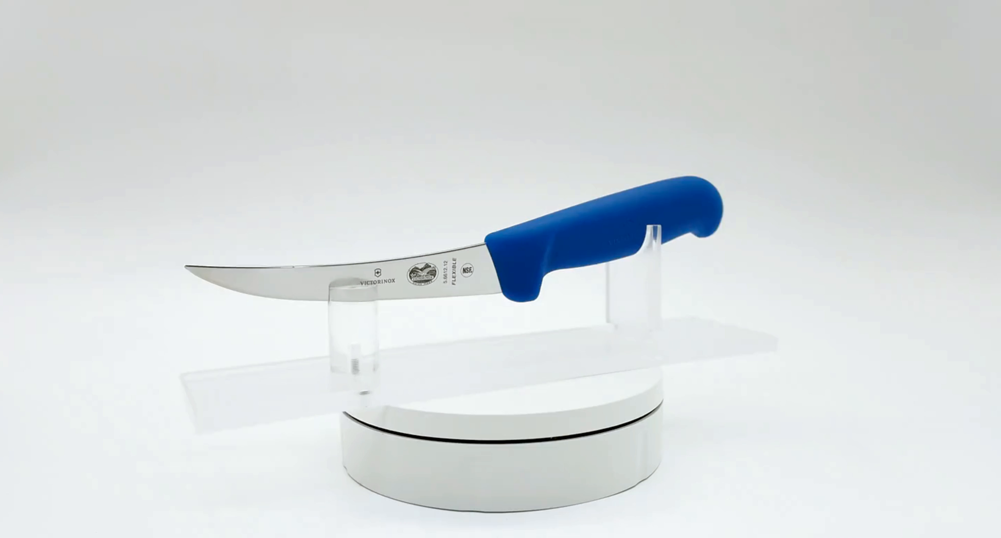 Victorinox 5 Inch Curved Flexible Blue Boning Knife 360 View 01 - Professional Butcher Knife