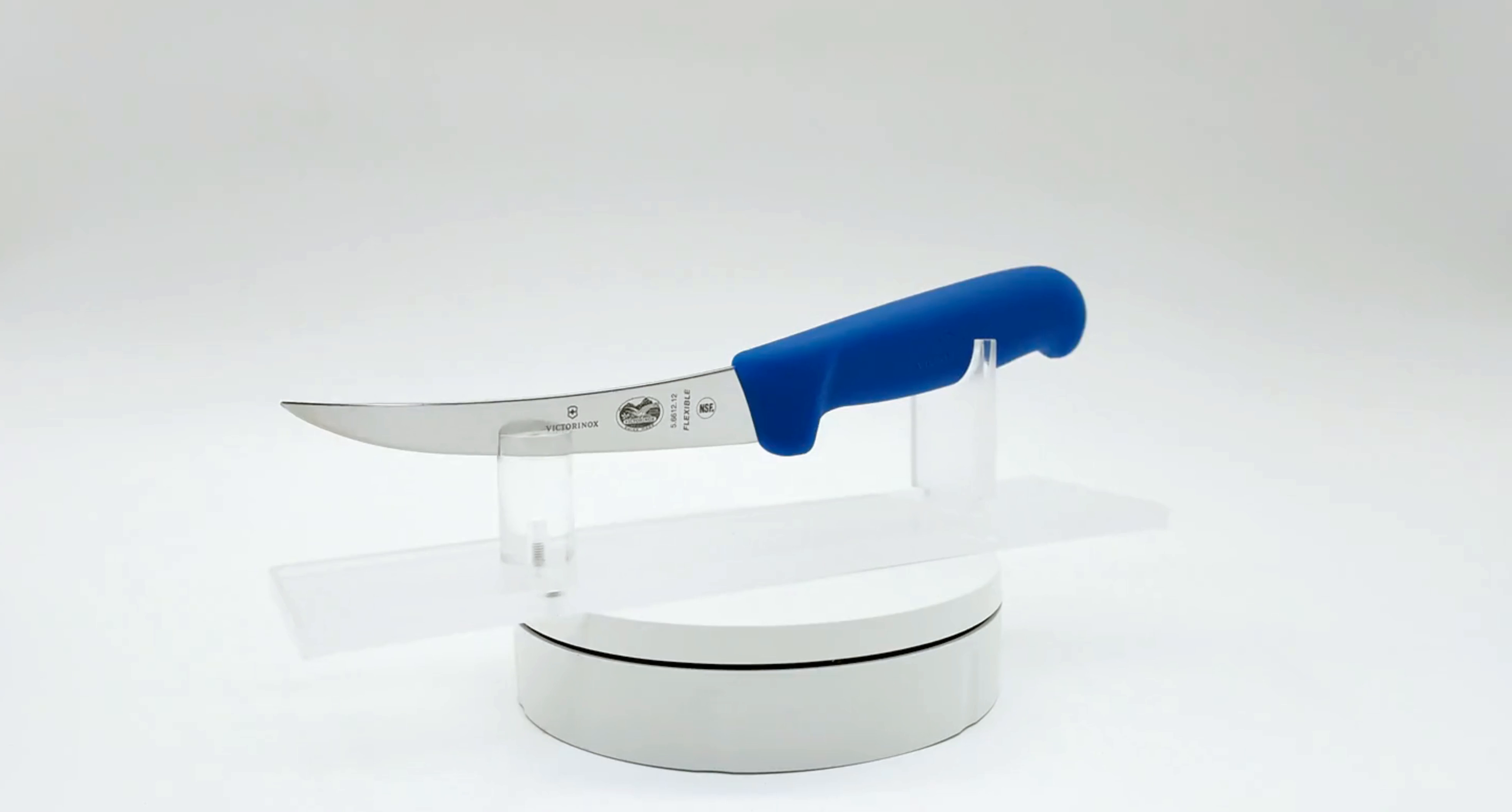 Victorinox 5 Inch Curved Flexible Blue Boning Knife 360 View 02 - Professional Butcher Knife