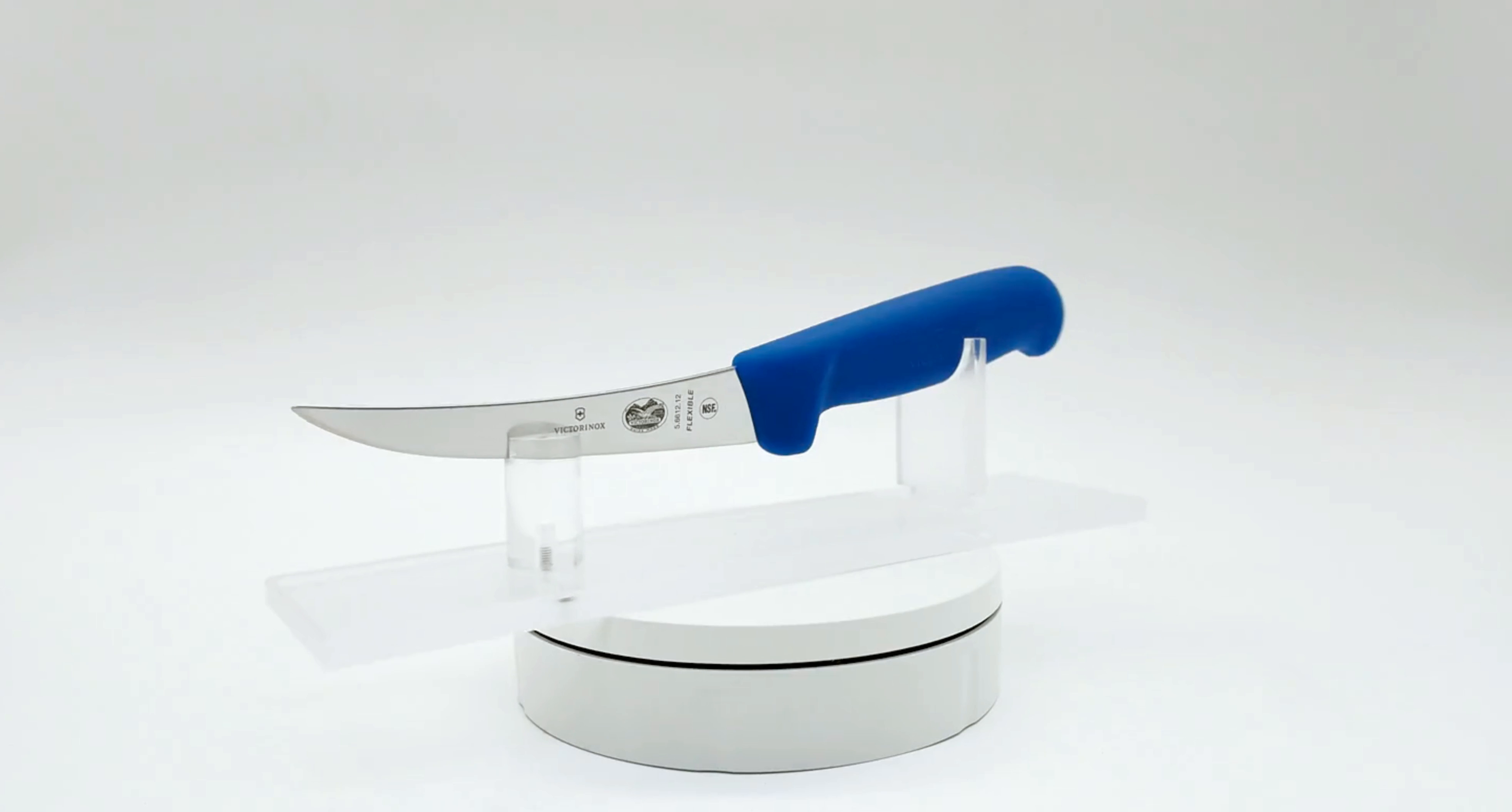 Victorinox 5 Inch Curved Flexible Blue Boning Knife 360 View 03 - Professional Butcher Knife