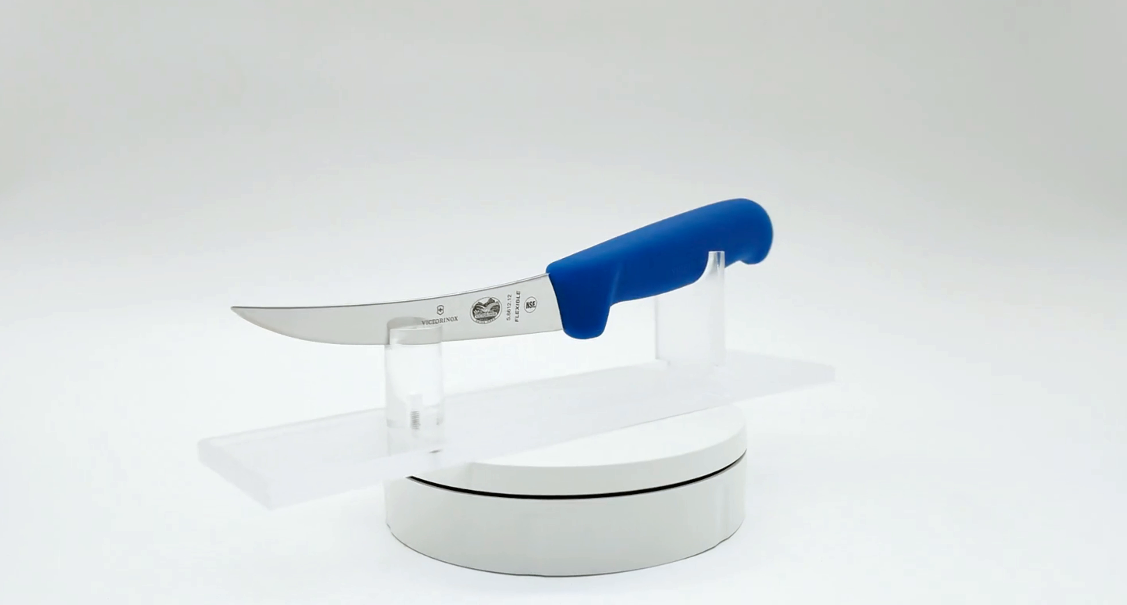 Victorinox 5 Inch Curved Flexible Blue Boning Knife 360 View 04 - Professional Butcher Knife