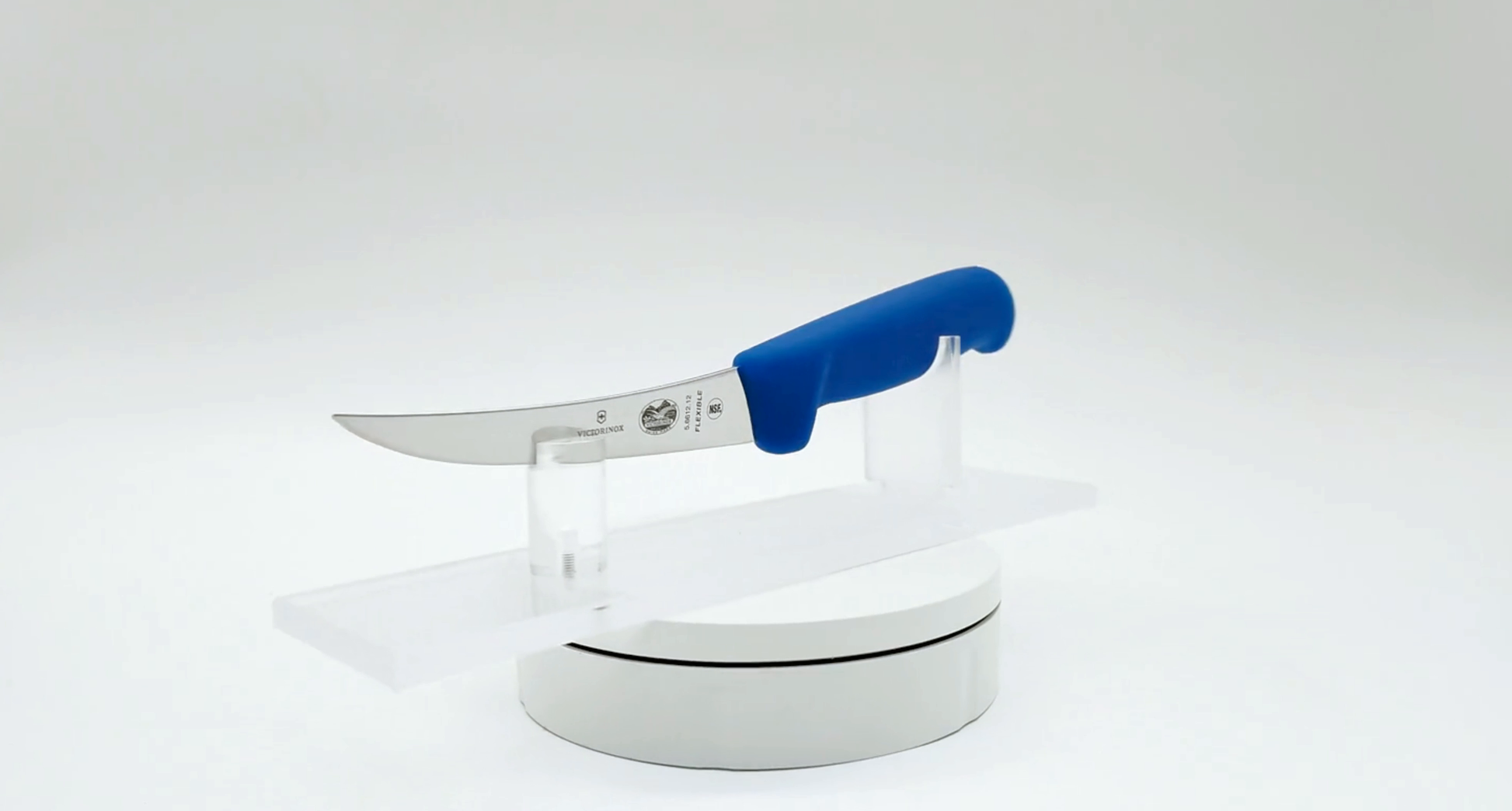 Victorinox 5 Inch Curved Flexible Blue Boning Knife 360 View 05 - Professional Butcher Knife