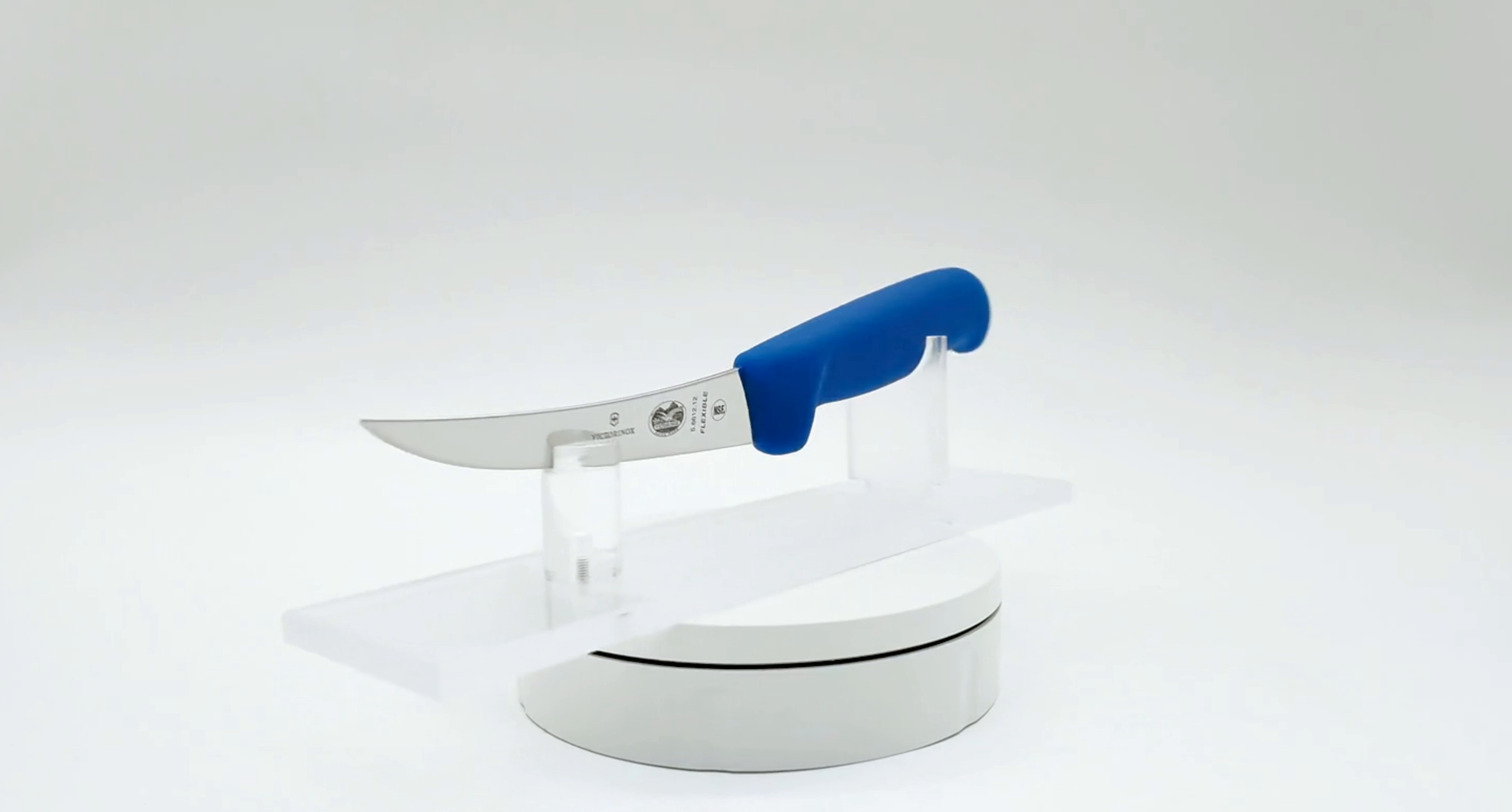 Victorinox 5 Inch Curved Flexible Blue Boning Knife 360 View 06 - Professional Butcher Knife