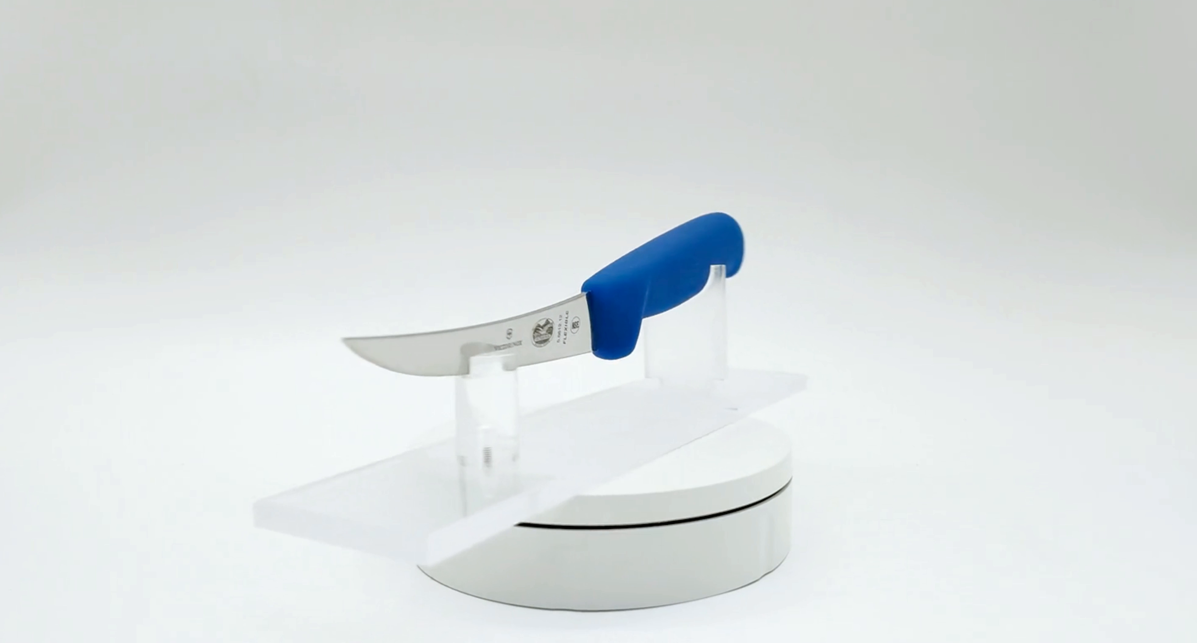 Victorinox 5 Inch Curved Flexible Blue Boning Knife 360 View 08 - Professional Butcher Knife