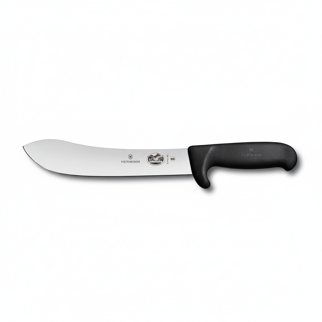 Victorinox 8 Inch Fibrox Safety Grip Butchers Knife - Professional Non-Slip Handle Butcher Knife