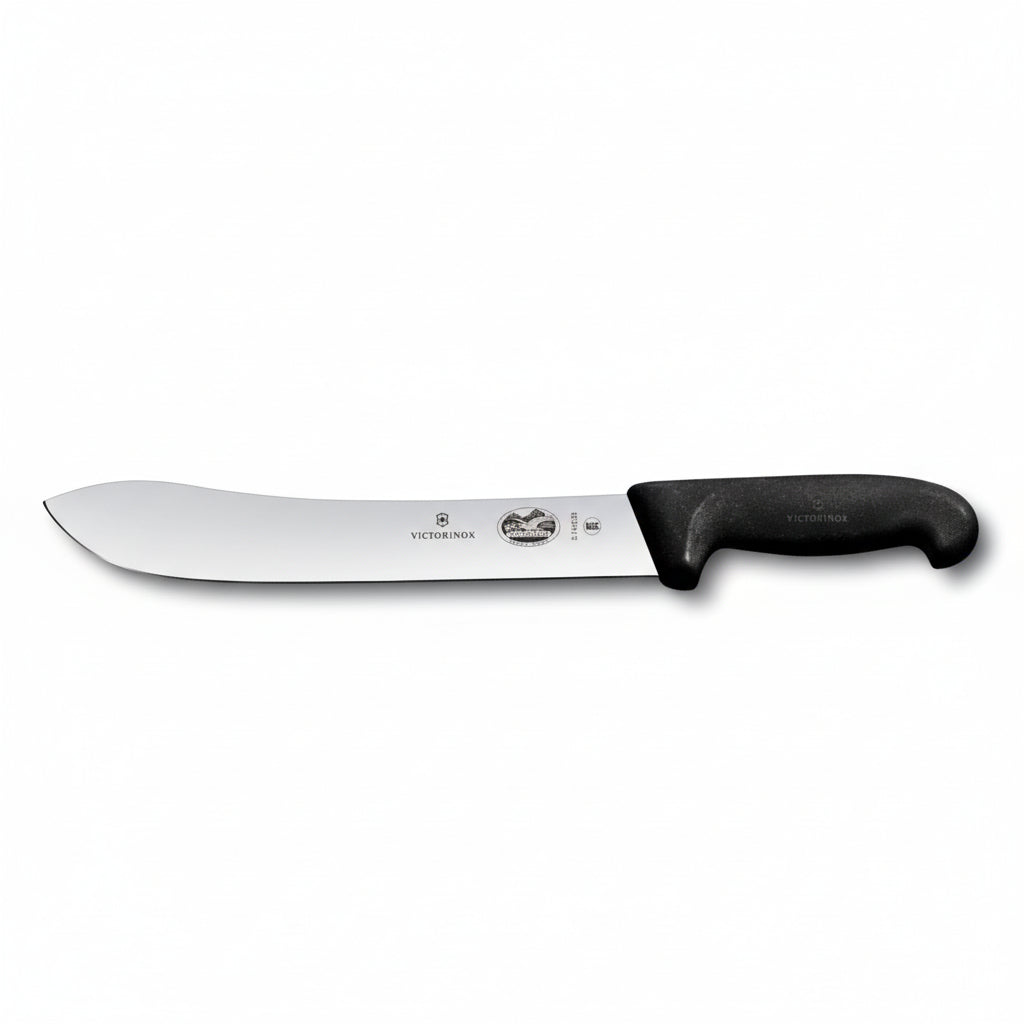 Victorinox 10 Inch Safety Nose Slaughter Butchers Steak Knife Black - Professional Butcher Knife