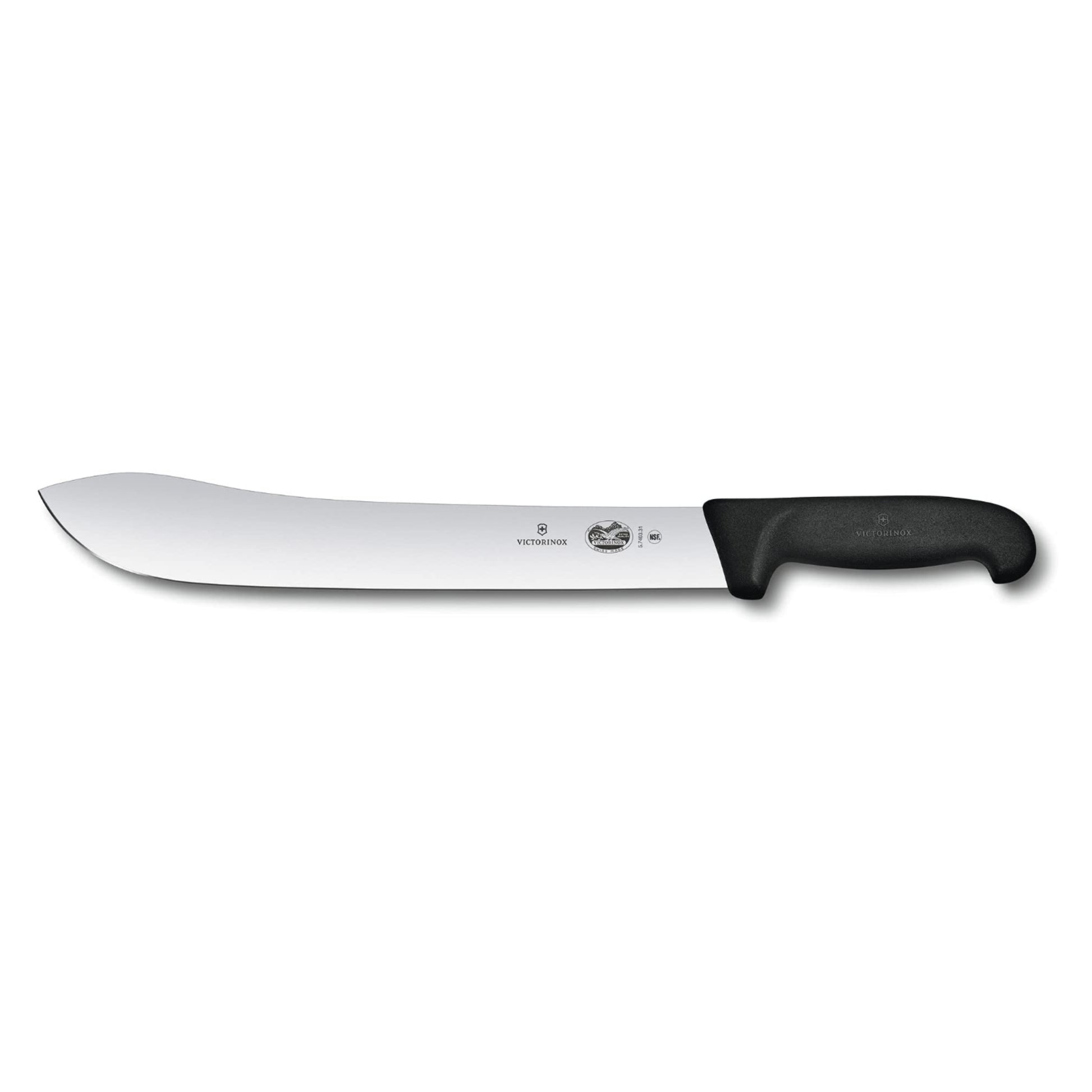 Victorinox 12 Inch Safety Nose Slaughter Butchers Steak Knife Black - Professional Butcher Knife