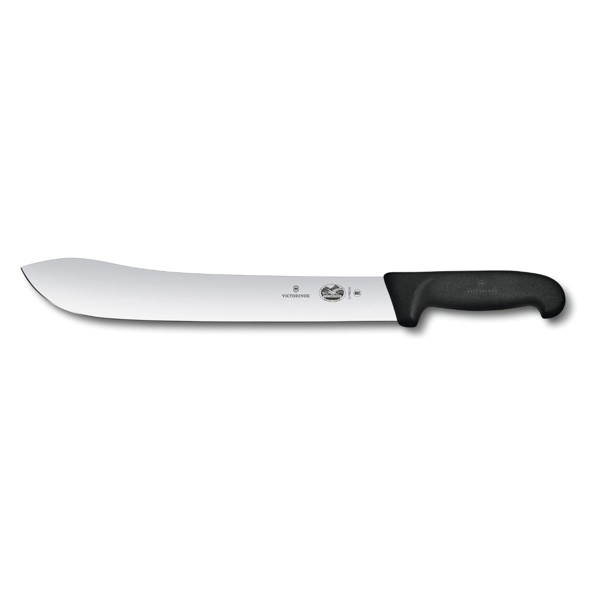 Victorinox 12 Inch Safety Nose Slaughter Butchers Steak Knife Black - Professional Butcher Knife