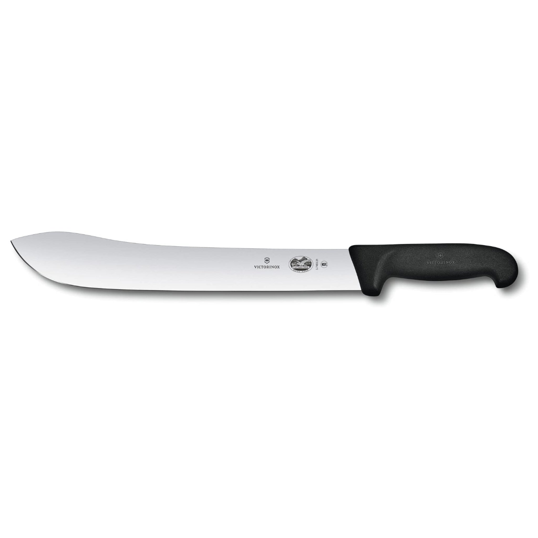 Victorinox 14 Inch Black Handle Butchers Steak Knife - Professional Commercial Butcher Knife
