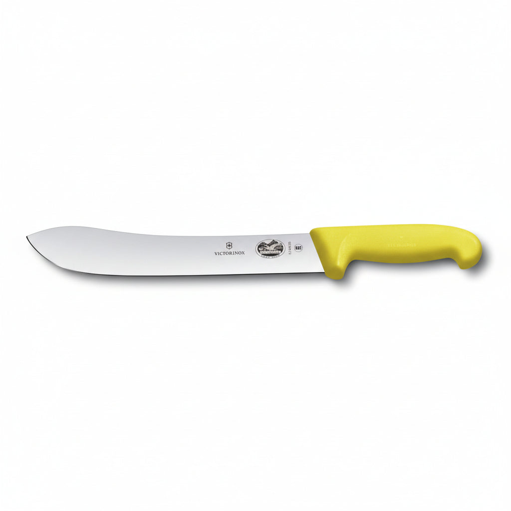 Victorinox 10 Inch Yellow Safety Nose Slaughter and Steak Knife - Professional Butcher Blade