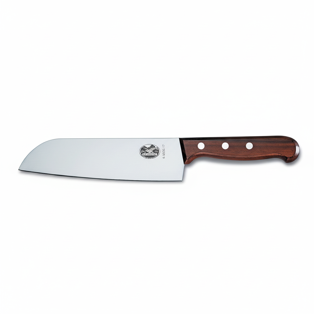 Victorinox 7 Inch Santoku Knife Wood Finish Gift Box - Professional Chef Kitchen Knife