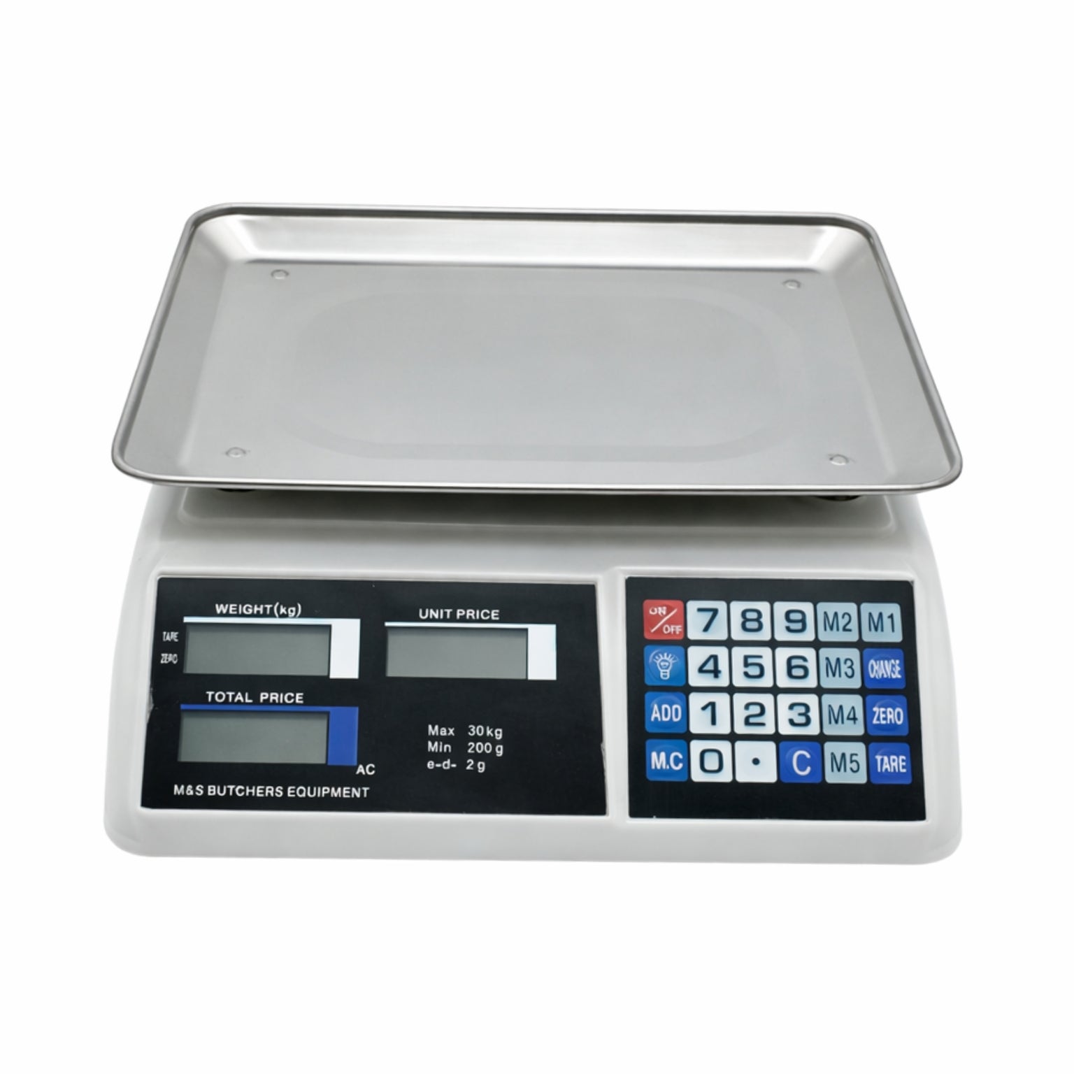 M&S Digital Butcher Scale Display - Commercial Digital Bench Weighing Scale