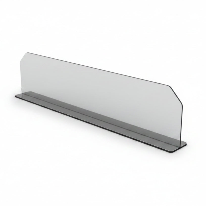 Plexi transparent divider 600x200mm - clear butchers display tray separator