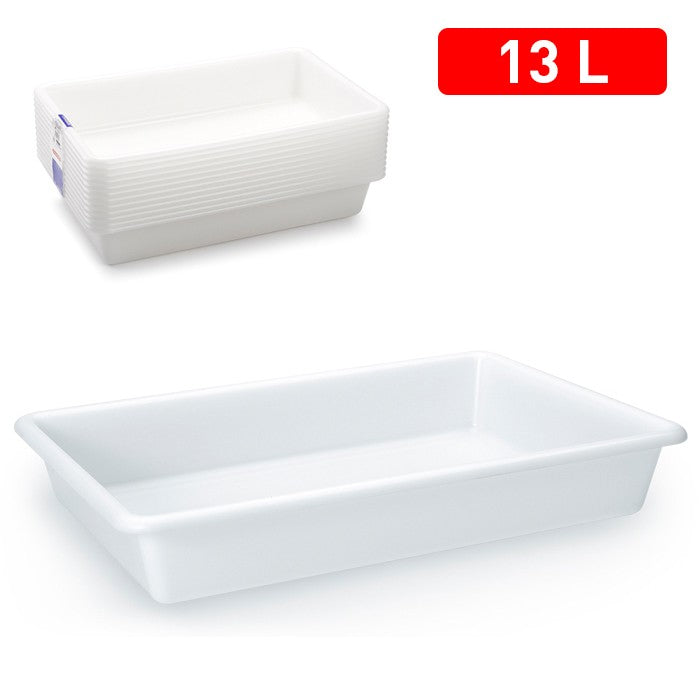White display tray 13L - large butchers counter food display tray