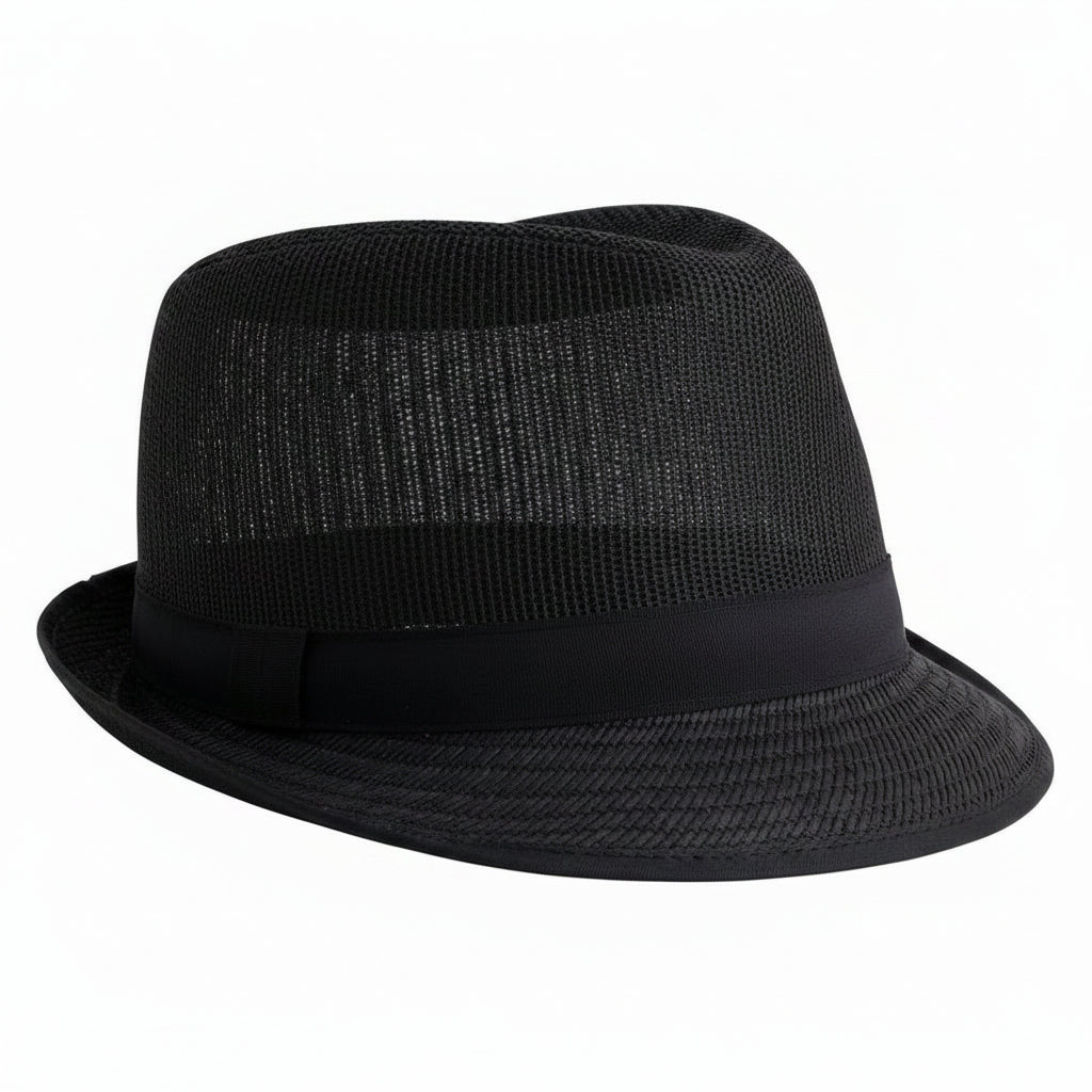 Black nylon trilby hat - butchers shop food safe headwear