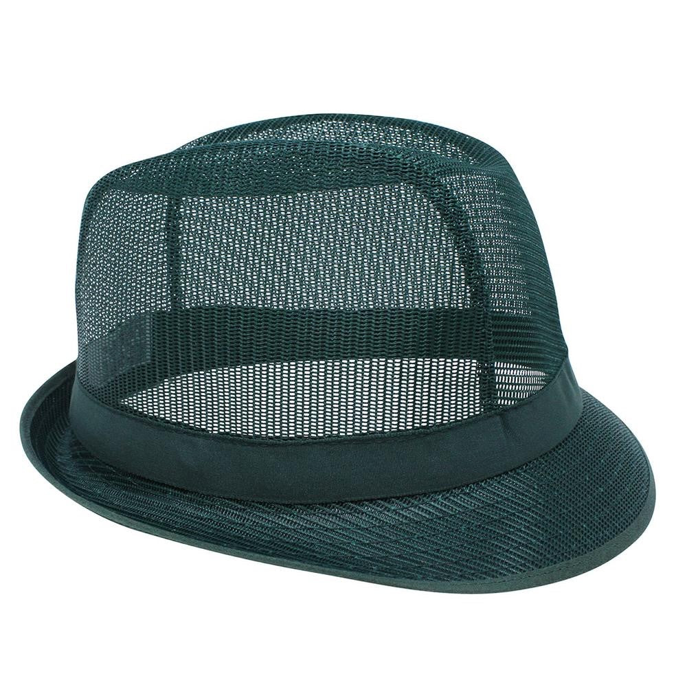 Green nylon trilby hat - butchers shop food safe headwear
